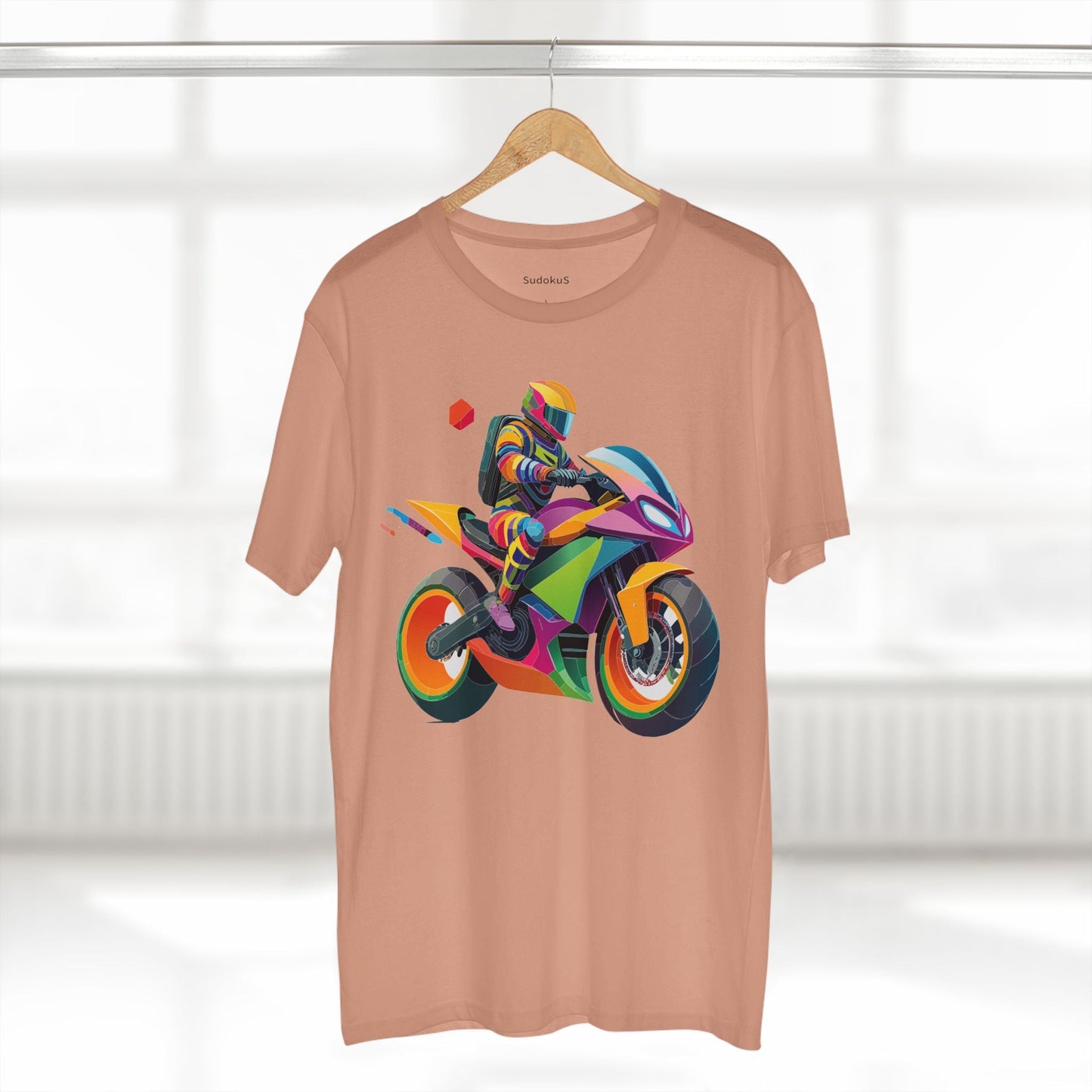 Moto Bike Graphic Unisex 100 Cotton Staple Tee 4