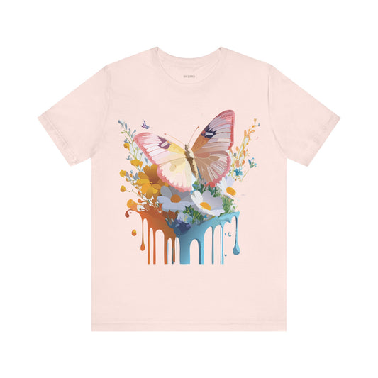 Butterfly Graphic Unisex Cotton Bella+Canvas Tee with Art Design n108