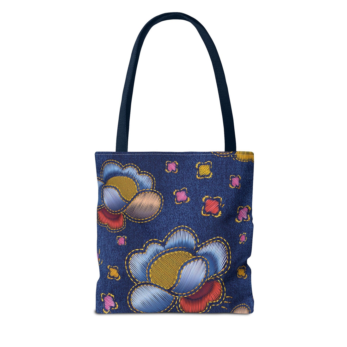 Denim Fabric Imitation Print Unisex Canvas Bag Poly Spun 3 Sizes Tote Bag 159-6