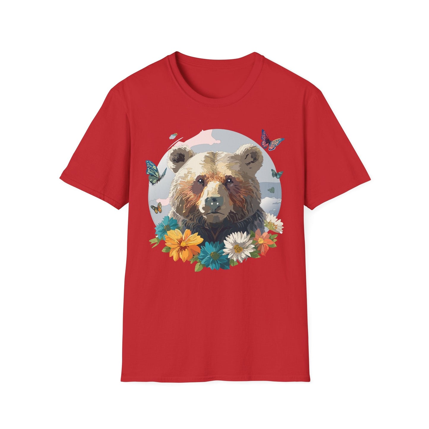 Bear T Shirt Unisex Gildan Softstyle Cotton Tee With Teddy Bear Design Lightweight Comfort