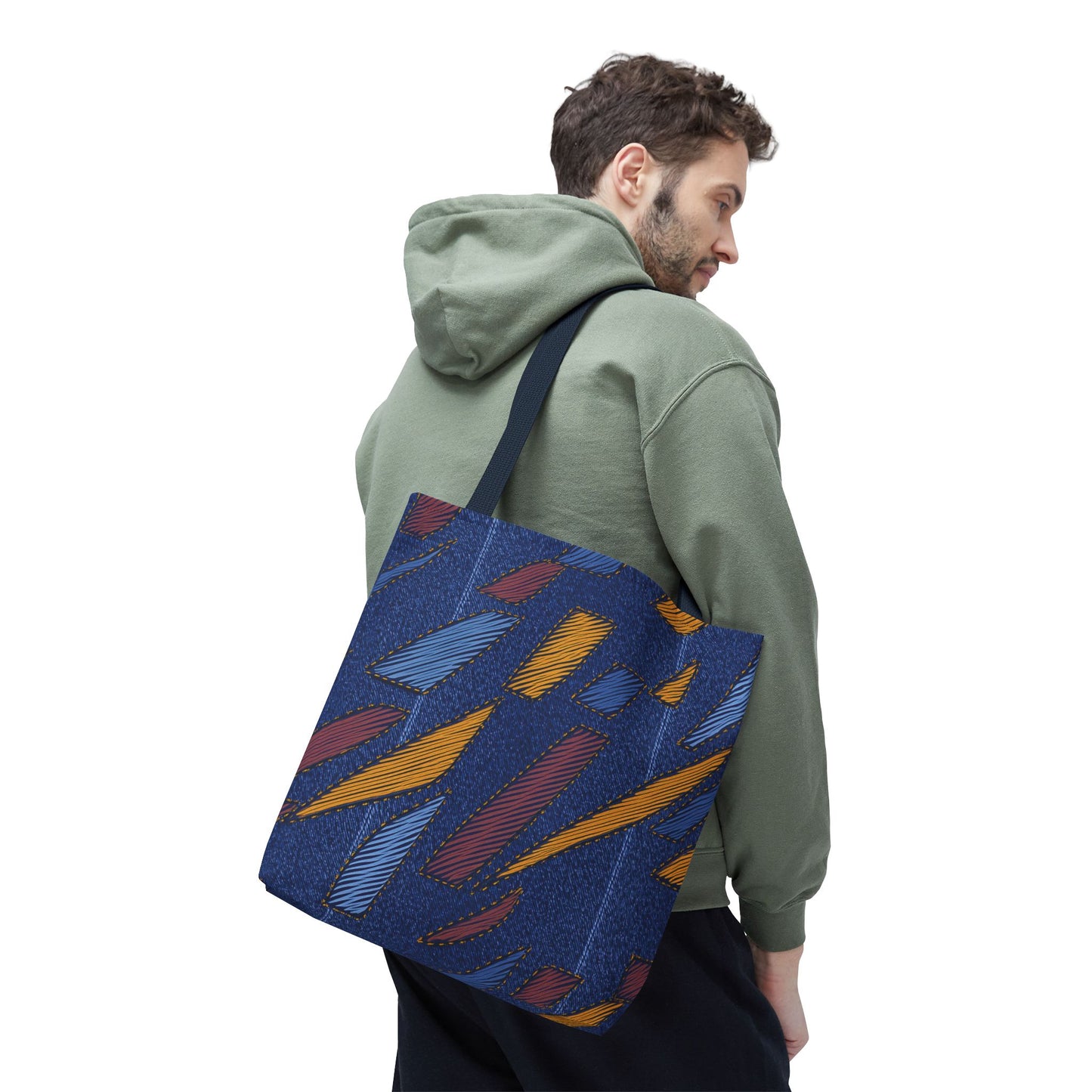 Denim Fabric Imitation Print Unisex Canvas Bag Poly Spun 3 Sizes Tote Bag 149
