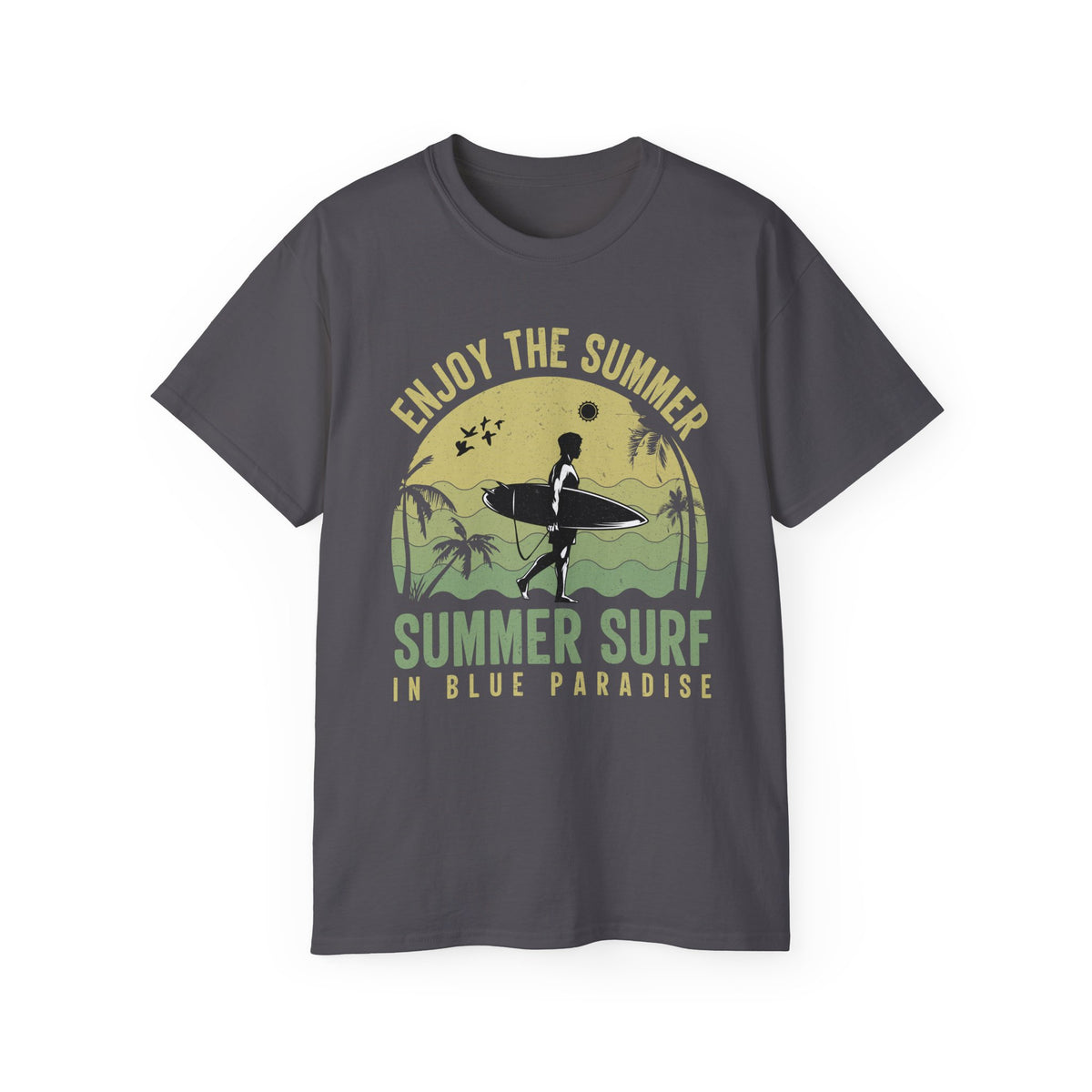 Summer Surf Design Graphic Tee Gildan Unisex 100 Cotton Tee Shirt -SD-7