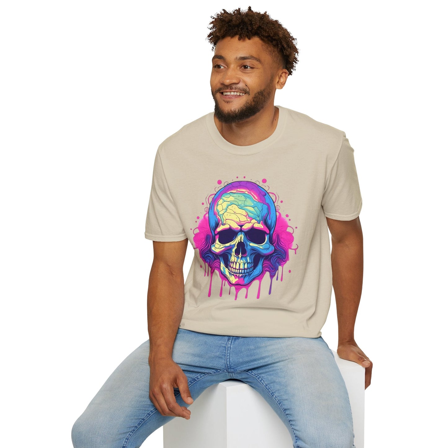 Skull Tee Shirt Unisex Skeleton Design Gildan Softstyle 64000 Ring Spun Cotton Tee