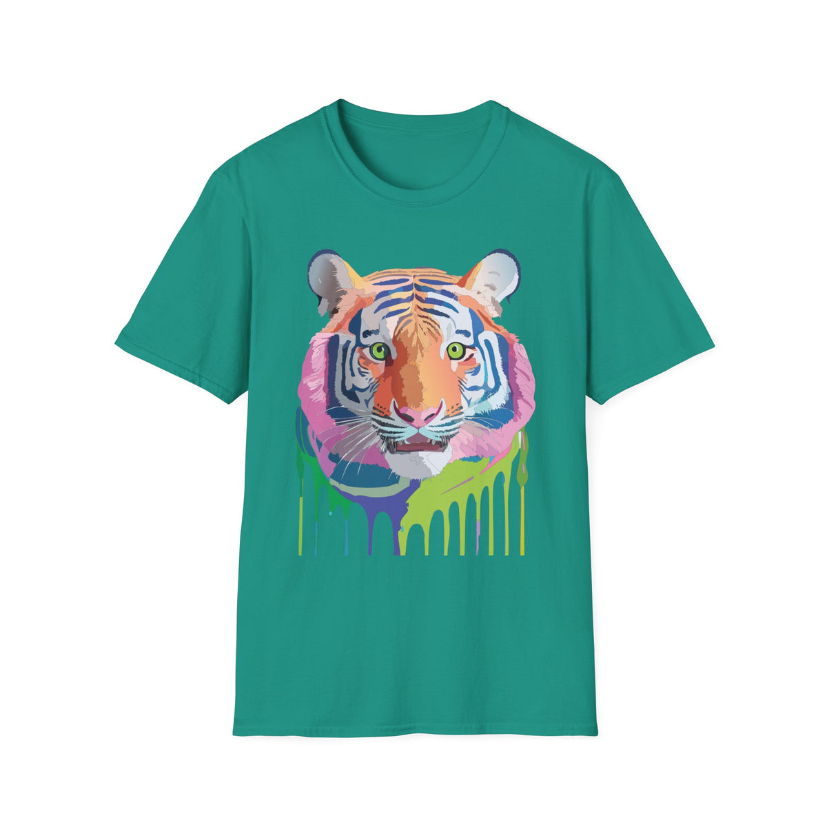 Colorful Drip Tiger T-Shirt | Vibrant Painted Tiger Tee