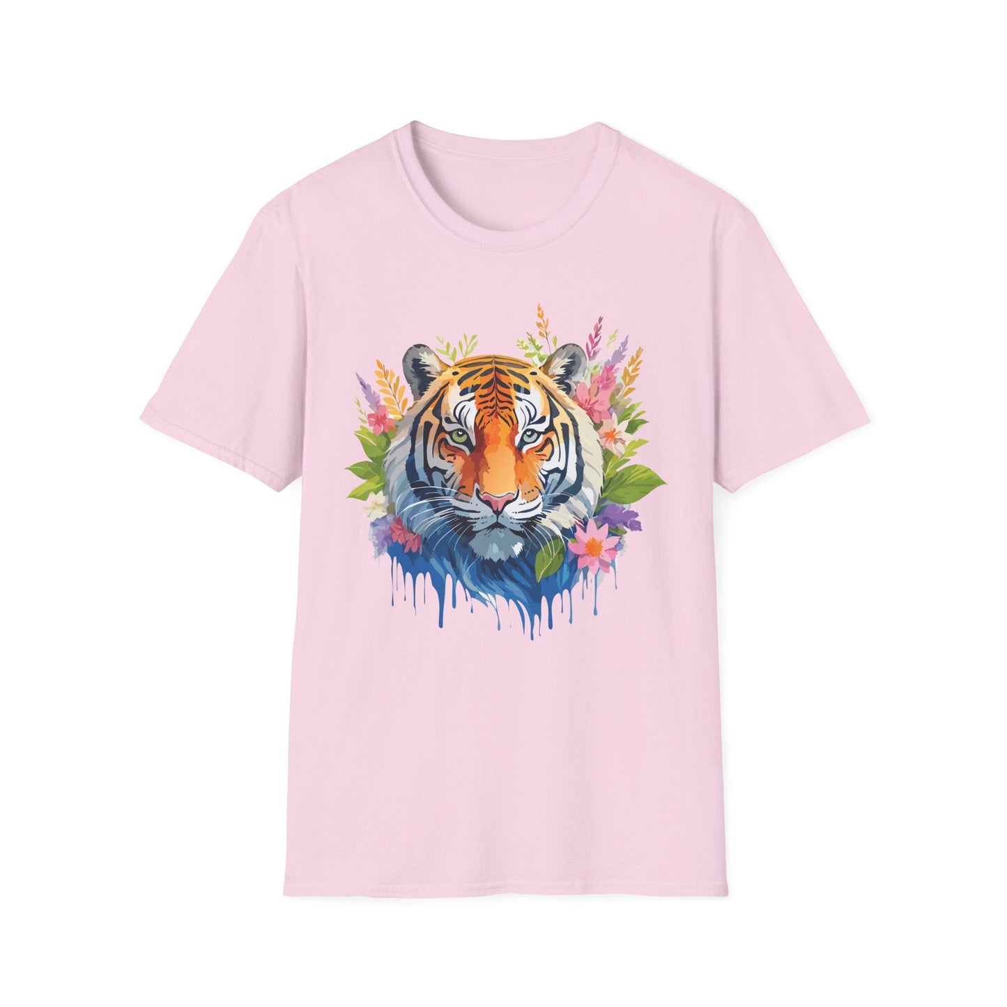 Tiger Print Unisex Gildan Softstyle Tee 64000 100 Percent Ring Spun Cotton
