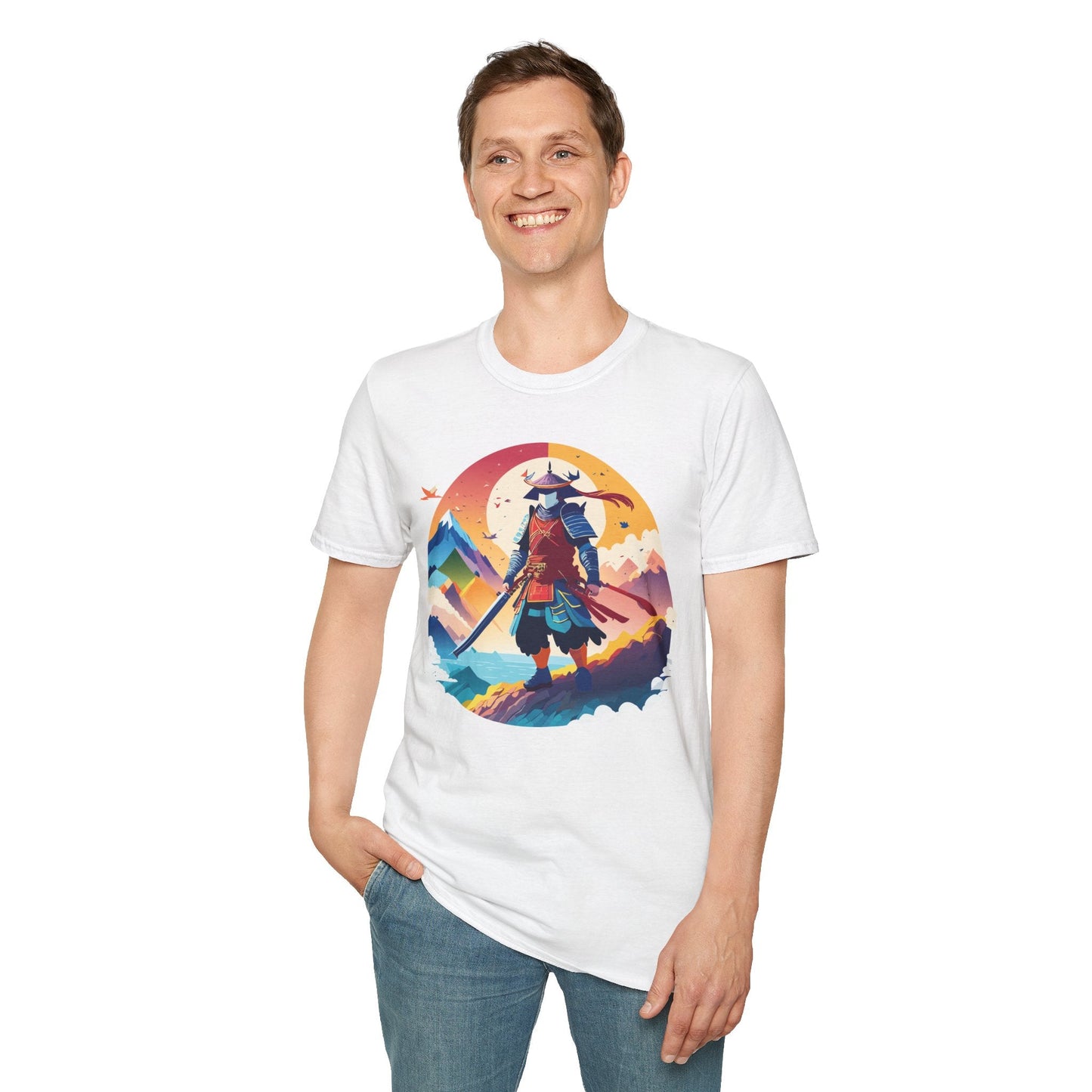 Samurai T Shirt Unisex Softstyle Gildan 64000 100 Percent Ring Spun Cotton Tee For Everyday Wear