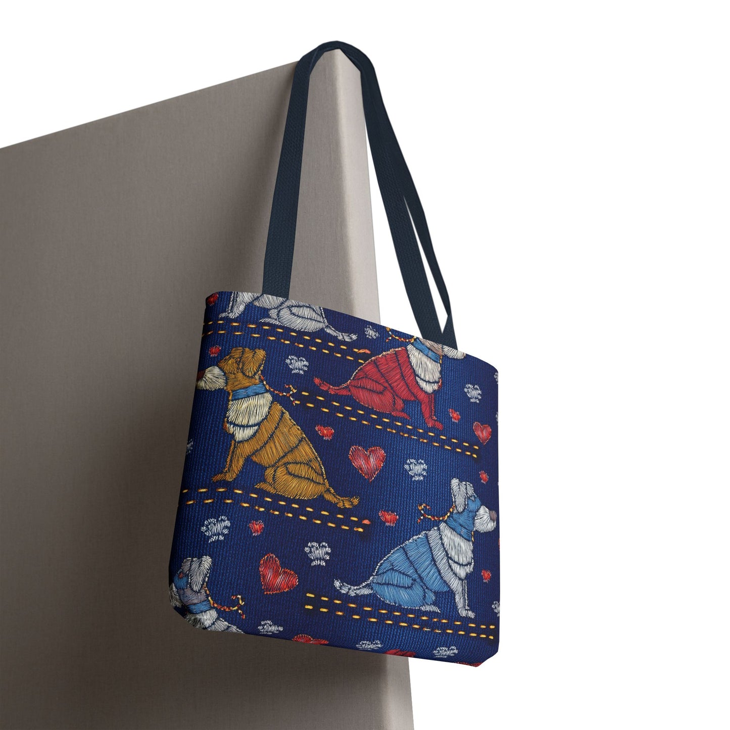Love Day Graphic Design Denim Fabric Imitation Print Unisex Canvas Bag POLY 3 Sizes Tote Bag 201-14