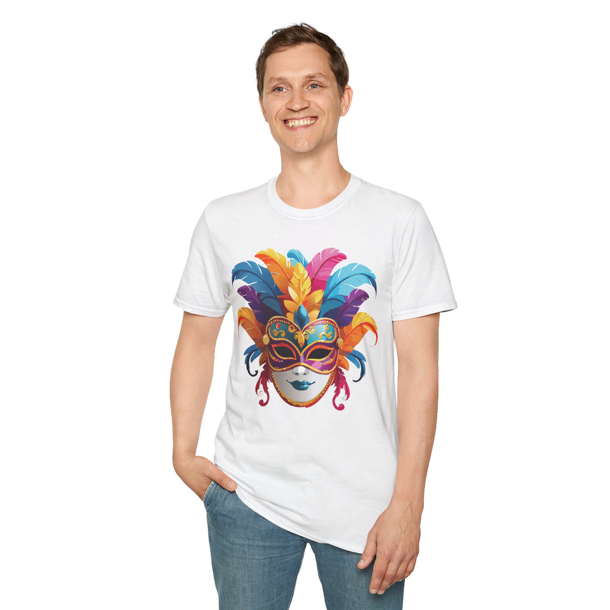 Mask Masquerade Carnival Graphic Tee Gildan Unisex 100 Cotton Tee Shirt m30