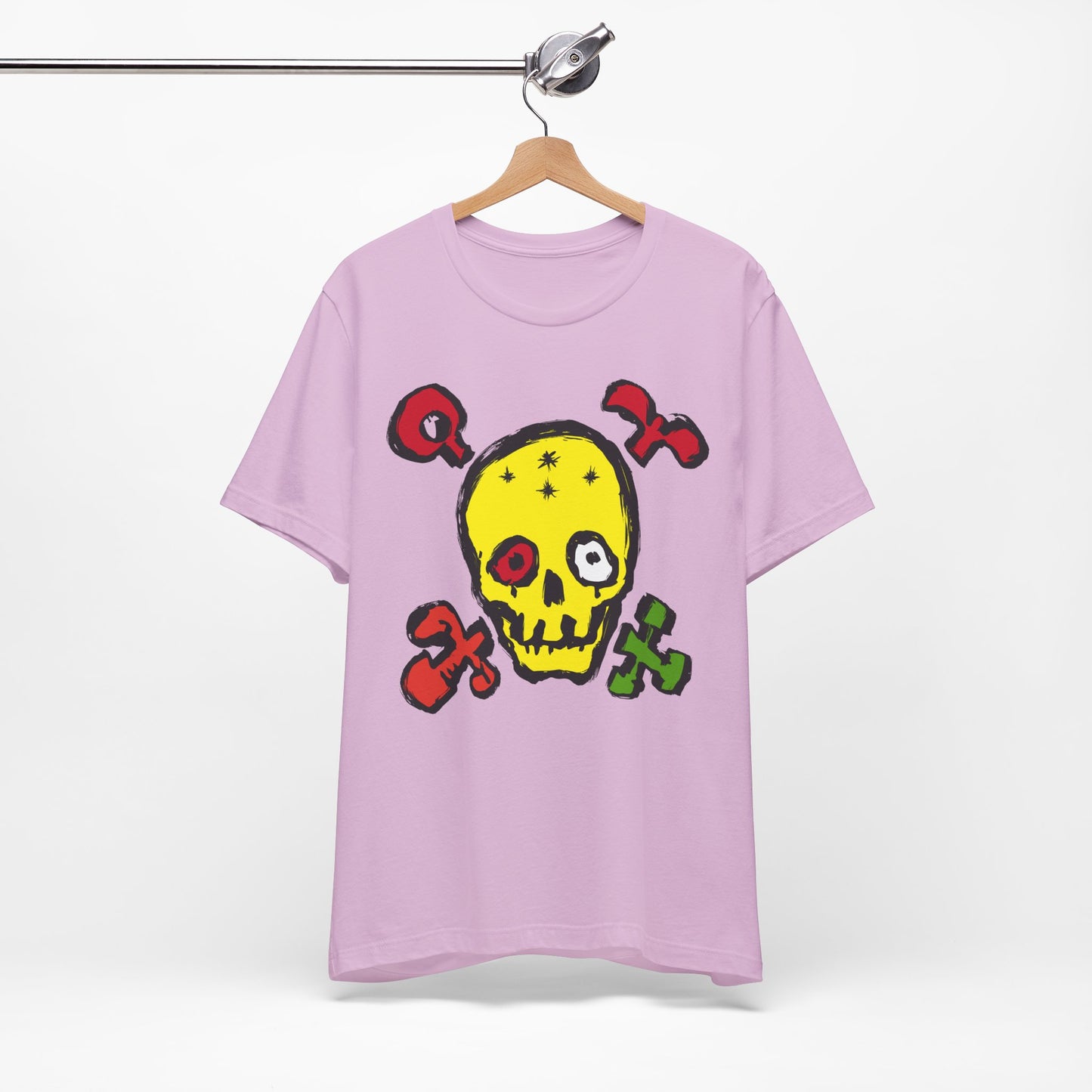 Yellow Skull Graphic Design Tee, Skull Shirt, Vintage Tees, Art Design T-Shirt, Vintage Graphic Tee, Art Shirts with Skulls