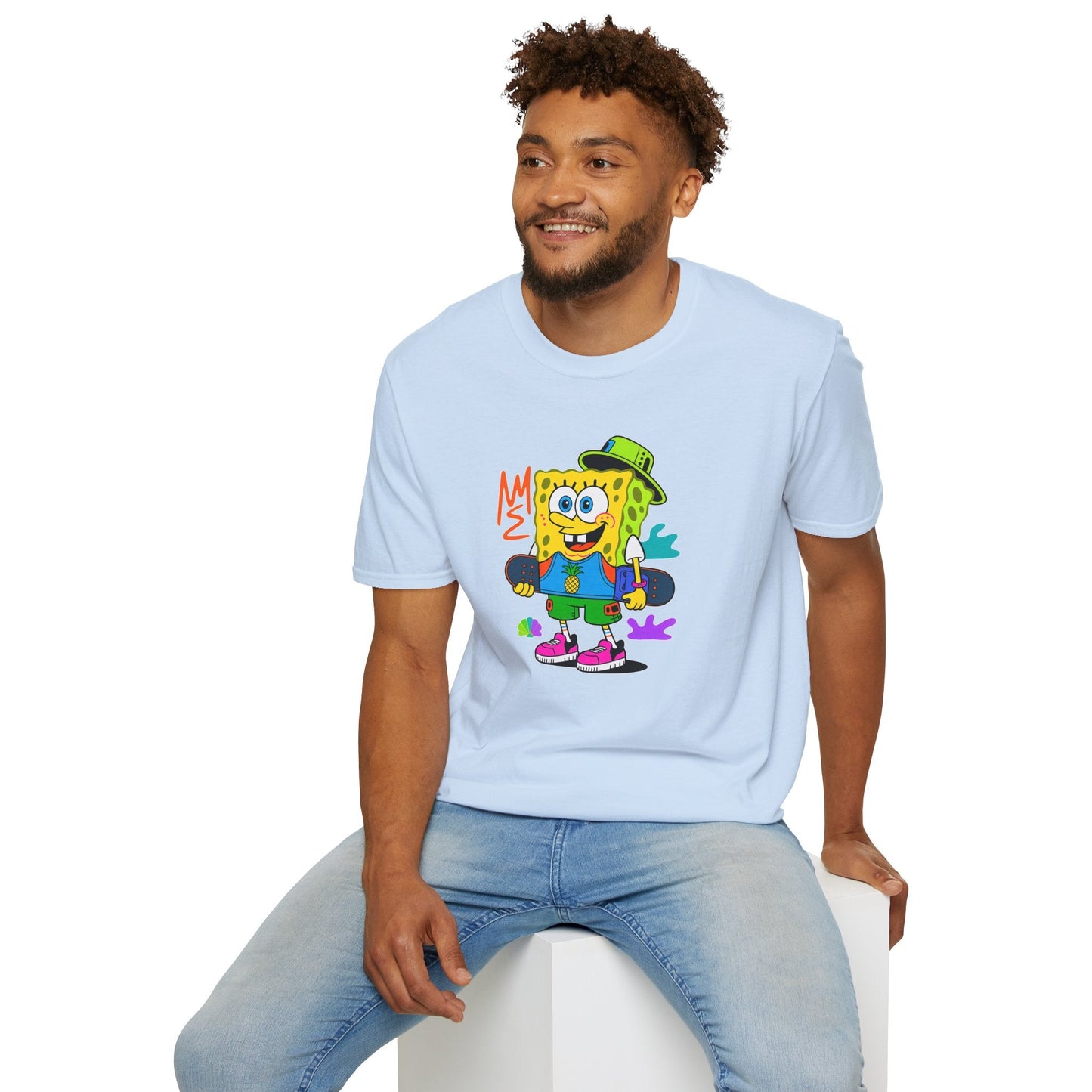 Unisex Cartoon T Shirt With Animals Animation Tee Softstyle Gildan 64000 Cotton Fabric