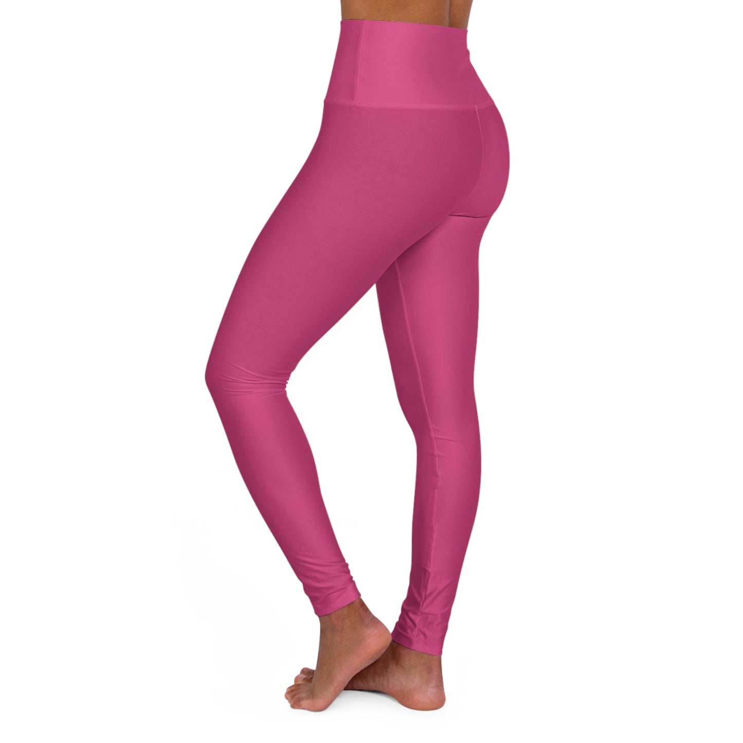 High-Waist Rose Punch Yoga Leggings Women's Seamless Poly-Span Stretchy Hot Pink Activewear