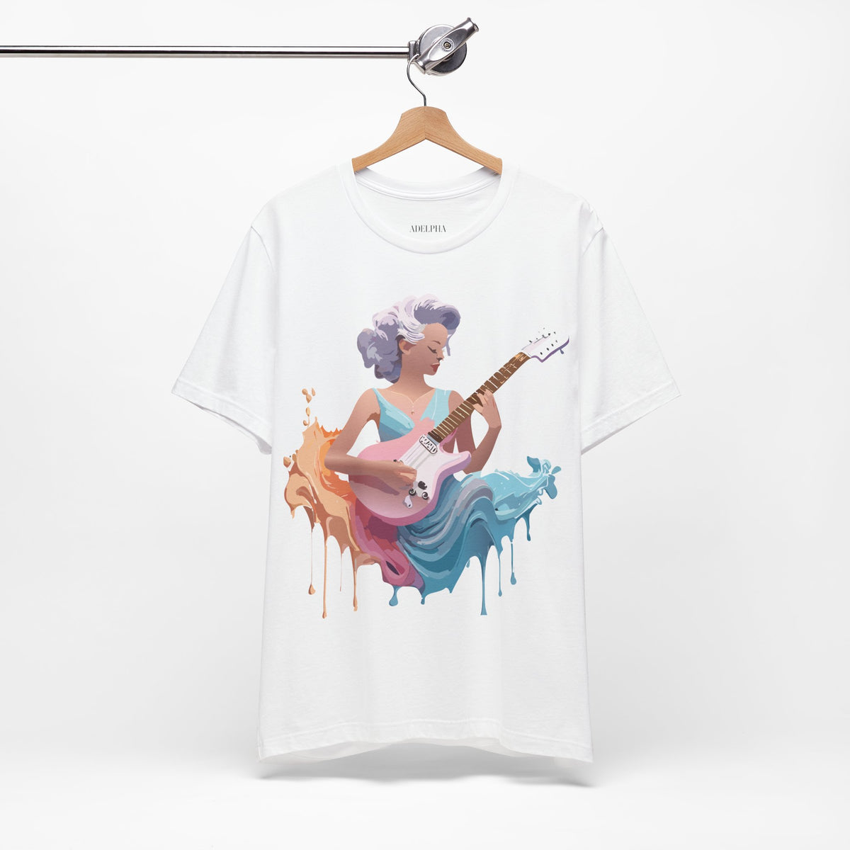 Music Graphic Unisex Cotton Bella+Canvas Tee with Art Design n184