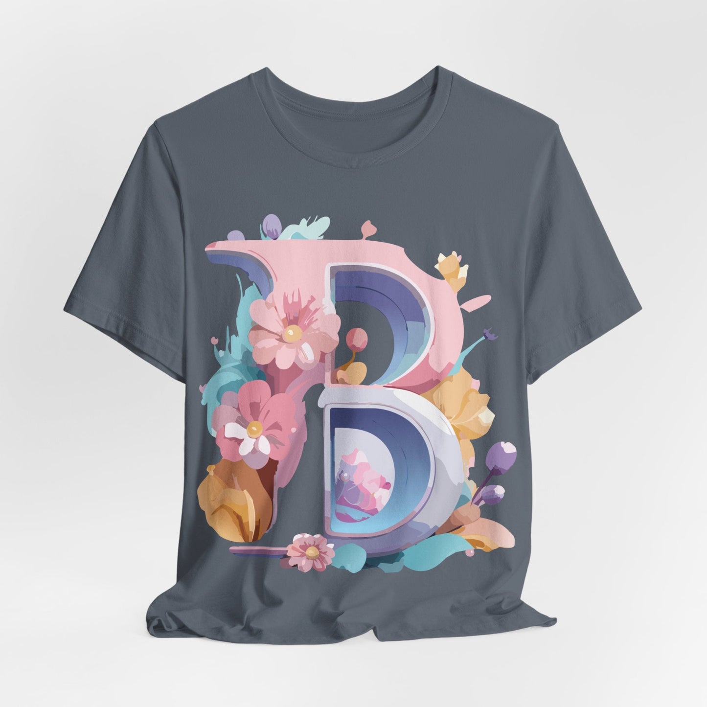 Letter B Shirt Graphic Tee Unisex Vintage Inspired Artwork Adelpha Art Design Short Sleeve