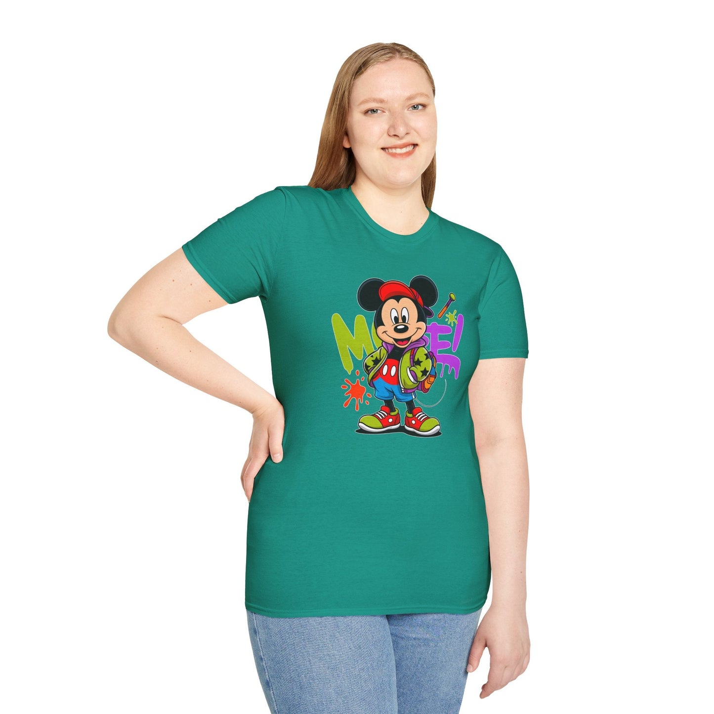 Unisex Cartoon T Shirt with Animation Design Funny Animals Tee Gildan Softstyle 64000