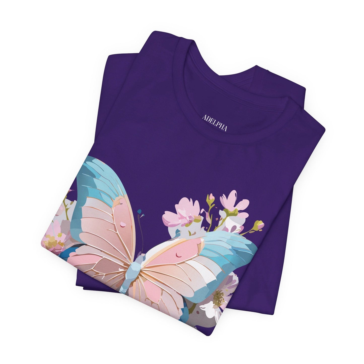 Butterfly Graphic Unisex 100 Cotton Lightweight Vintage Floral Design Jersey Tee 25