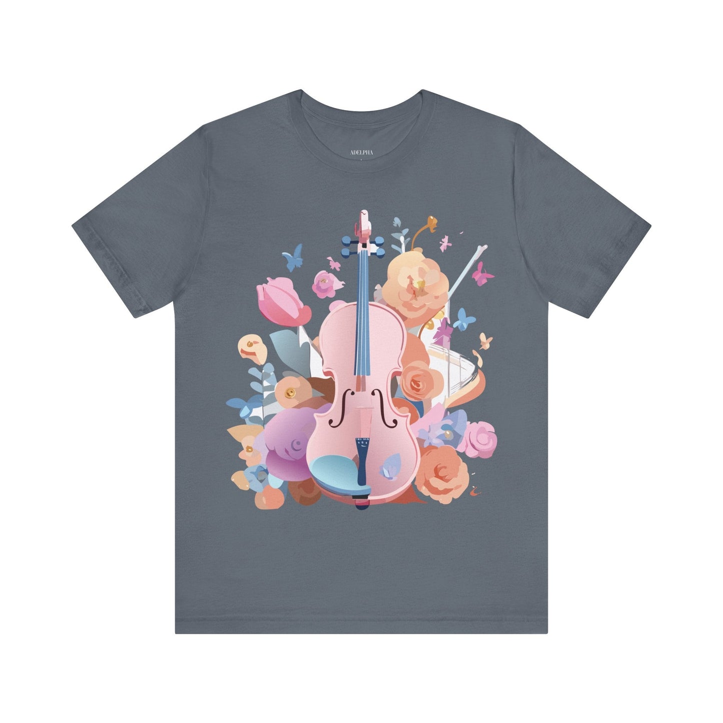 Music Graphic Unisex 100 Cotton Vintage Art with Musical Elements Tee 9