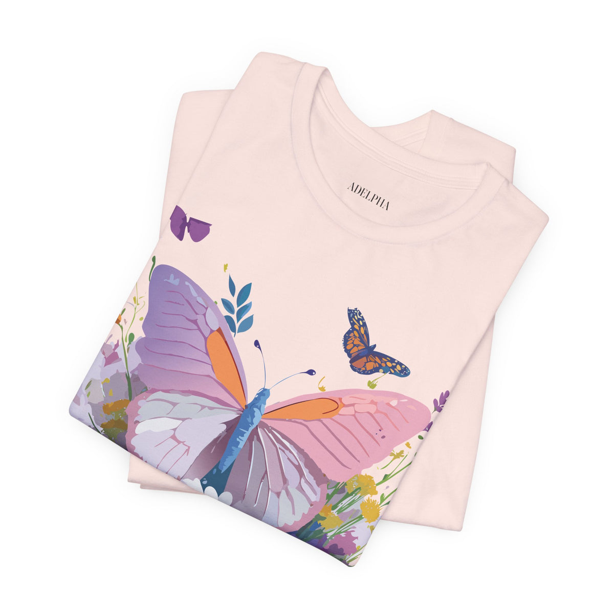 Butterfly Graphic Unisex Cotton Bella+Canvas Tee with Art Design n32