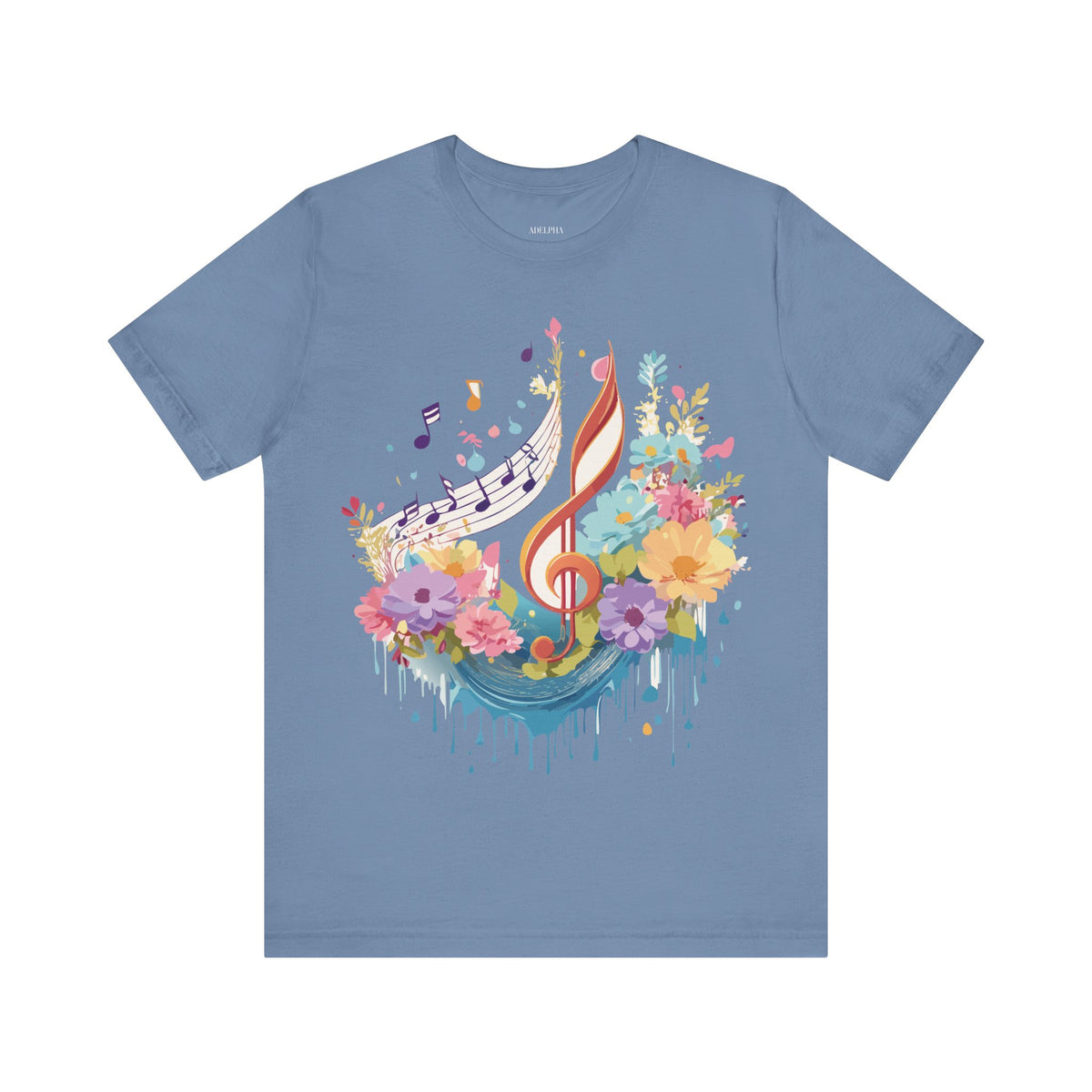 Music Graphic Unisex Cotton Bella+Canvas Tee with Art Design m89