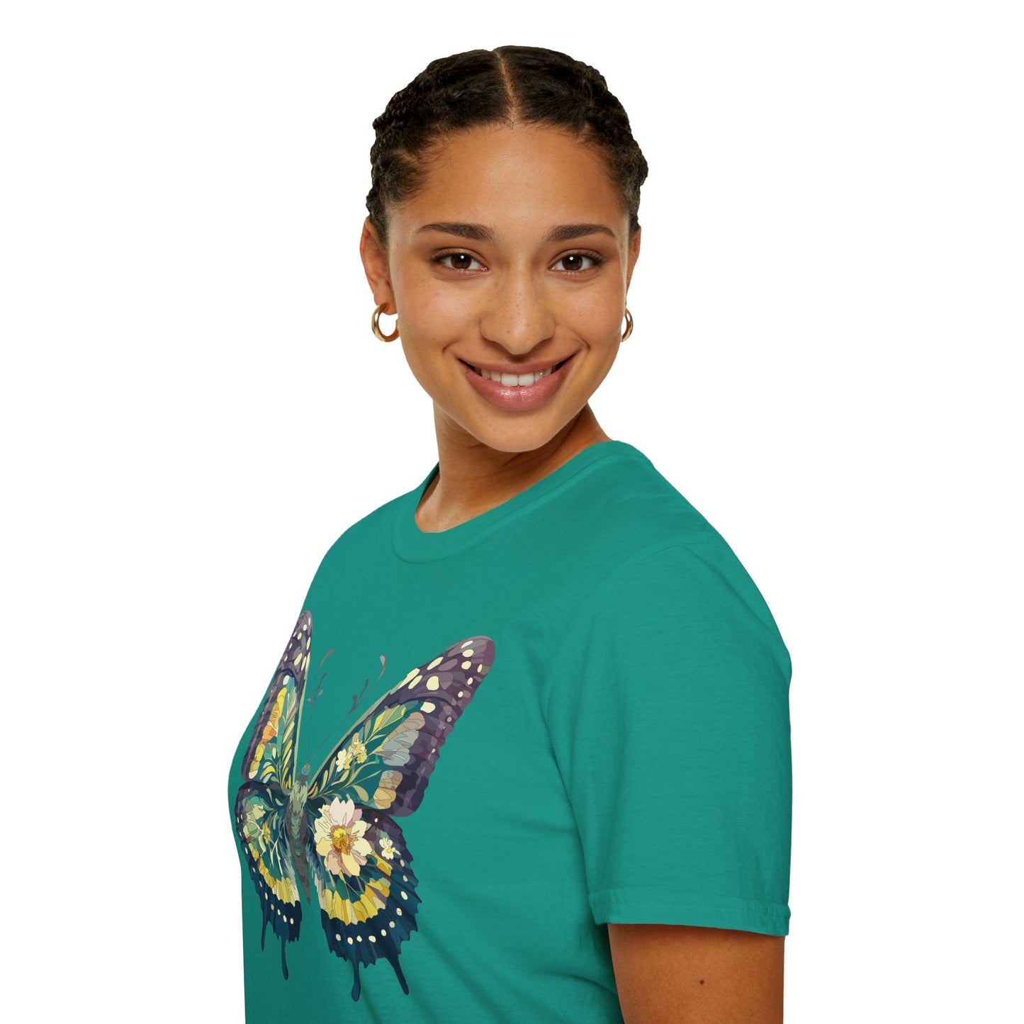 Butterfly Shirt Unisex Monarch Print T Shirt Gildan Softstyle 64000 Lightweight Tee
