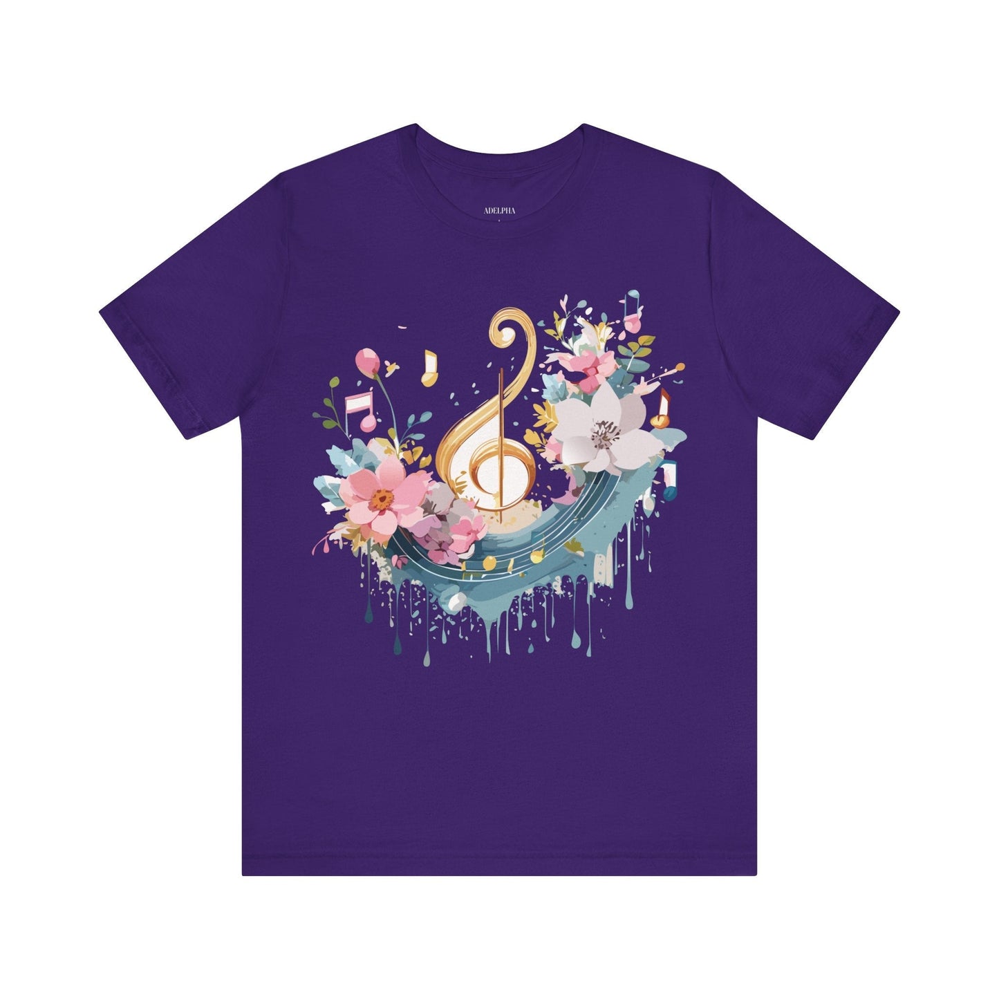 Music Graphic Unisex 100 Cotton Vintage Art with Musical Elements Tee 65