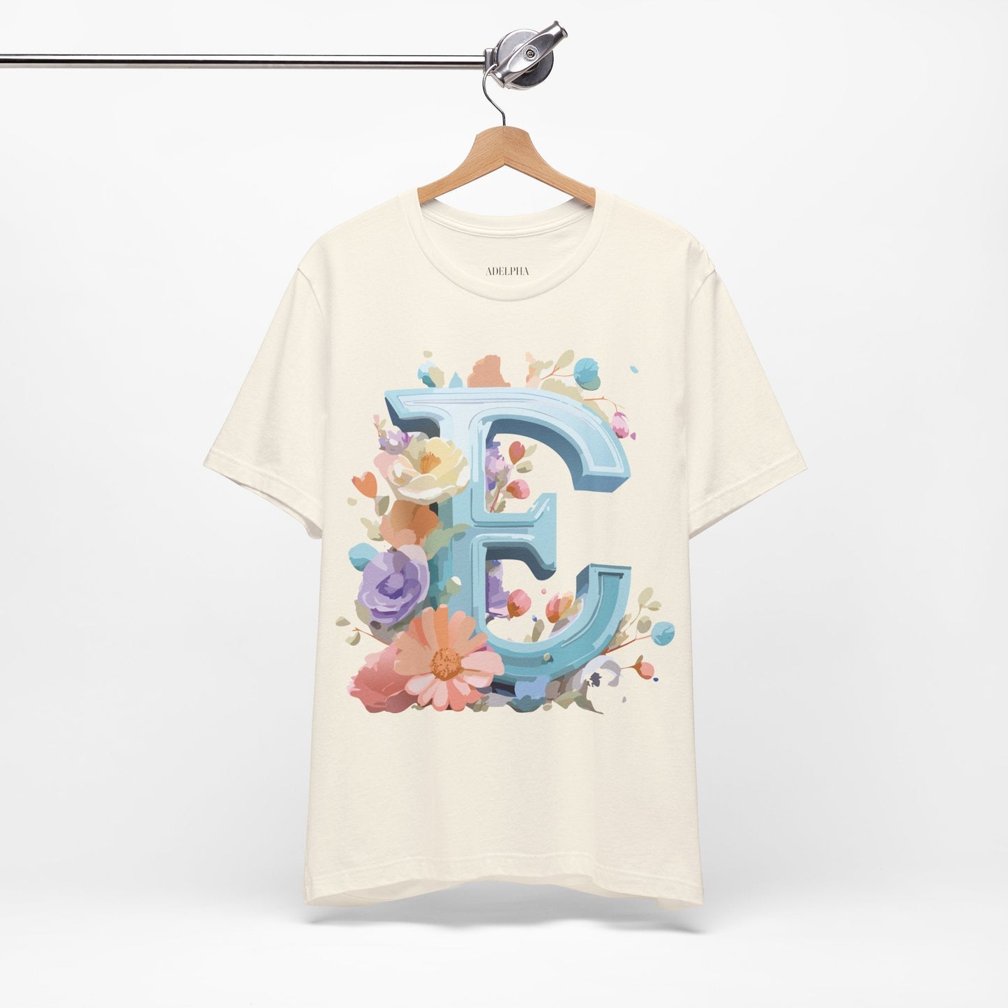 Unisex Letter E  Graphic Tee Featuring Vintage Inspired Artwork Collection