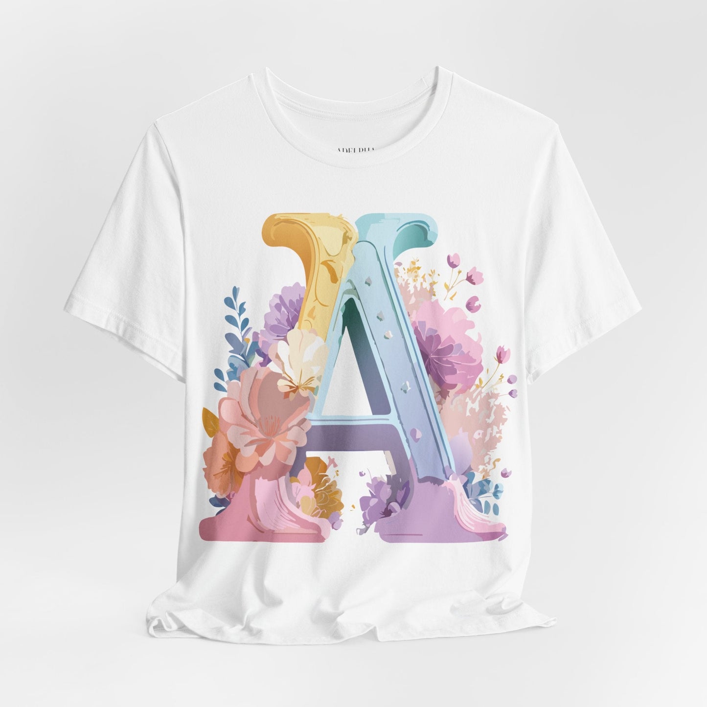 Letter A Graphic Tee Unisex Short Sleeve Shirt Vintage Inspired Artwork By Adelpha