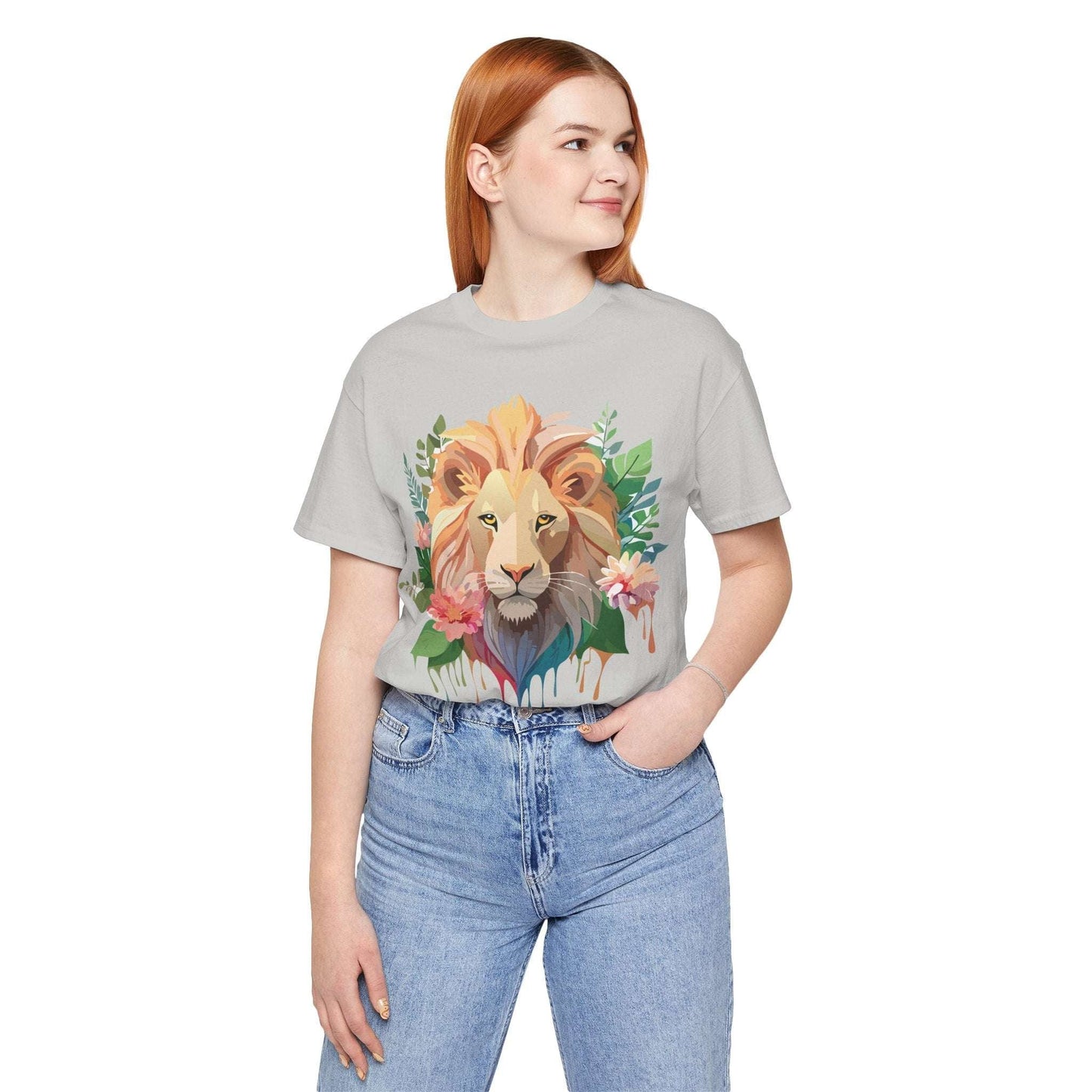 Lion Graphic Unisex 100 Cotton Vintage Animal Artwork Tee 8