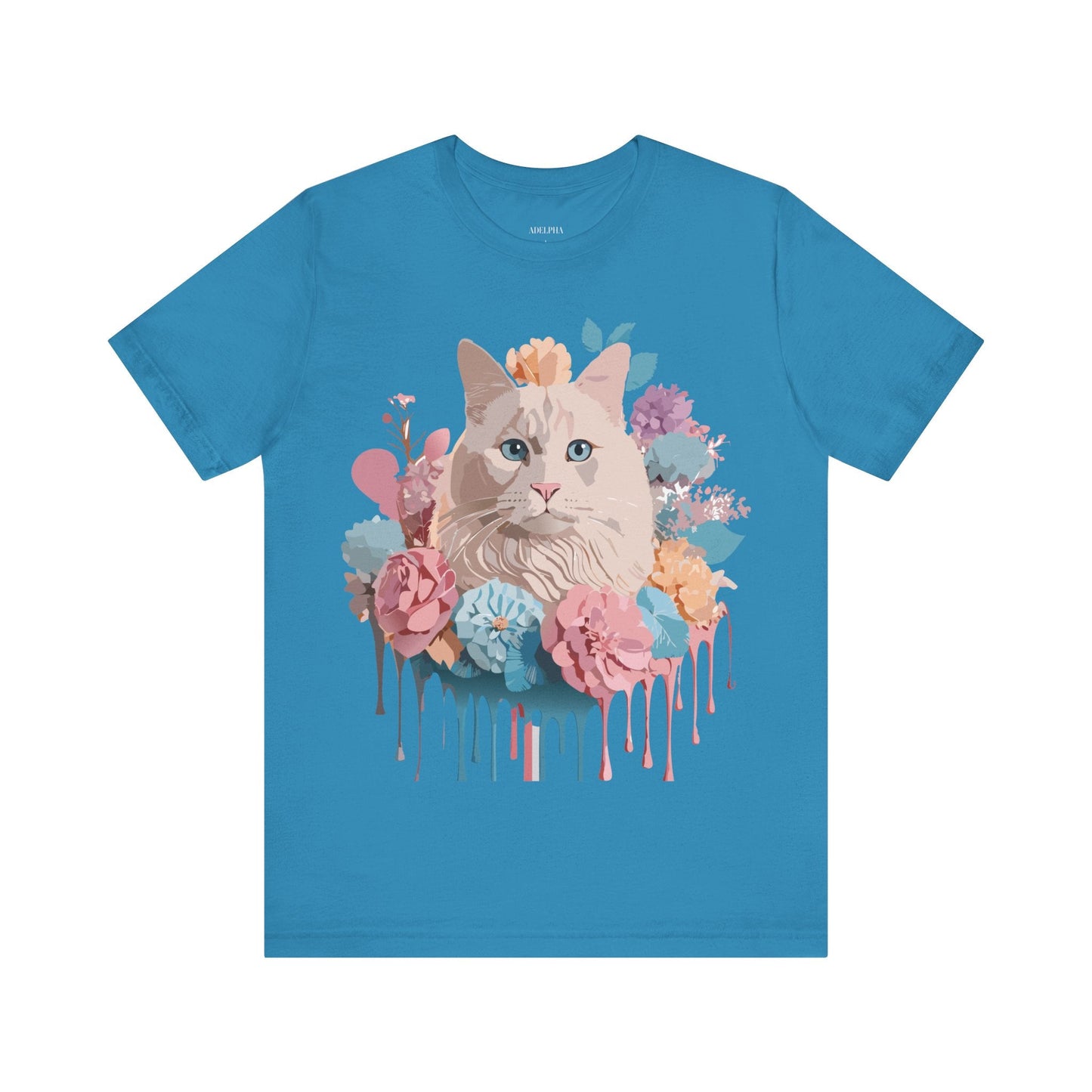 Cat Graphic Tee Unisex Short Sleeve Shirt By Adelpha Vintage Art Design