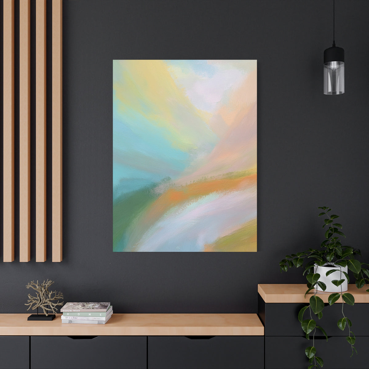 Abstract Pastel Painting Print Canvas 20x24,20x30,24x30 24x32,24x36,30x40 32x48,36x48,40x60 Pine-Wood Inner Frame ABS-94