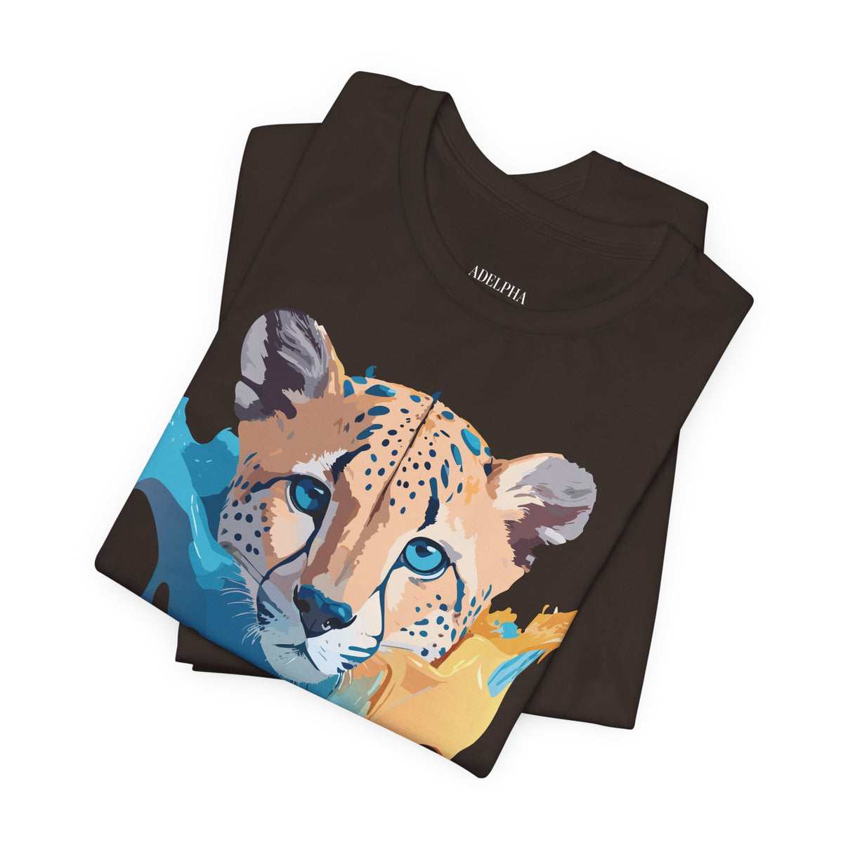 Cheetah Graphic Unisex Cotton Bella+Canvas Tee with Art Animal Design e2