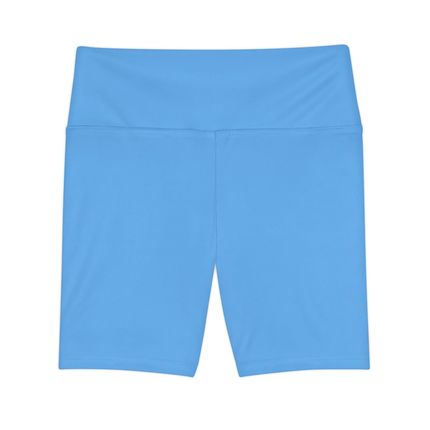 Ice Sky Blue Women's Workout Shorts — Solid High-Waist Biker Shorts for Exercise & Everyday Wear