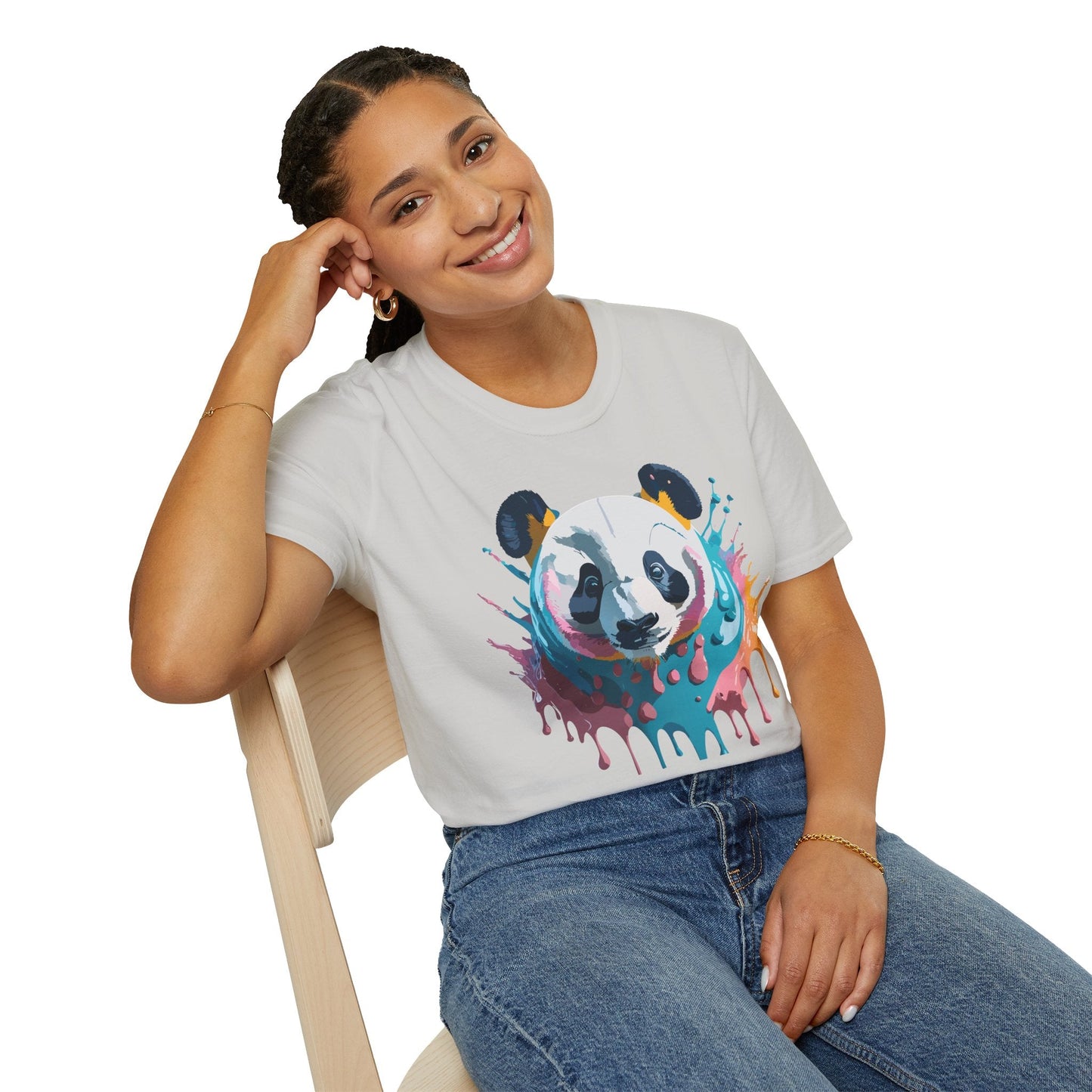 Panda Shirt Unisex T Shirt Gildan Softstyle 64000 Panda Graphic Animal Tee 100 Percent Cotton