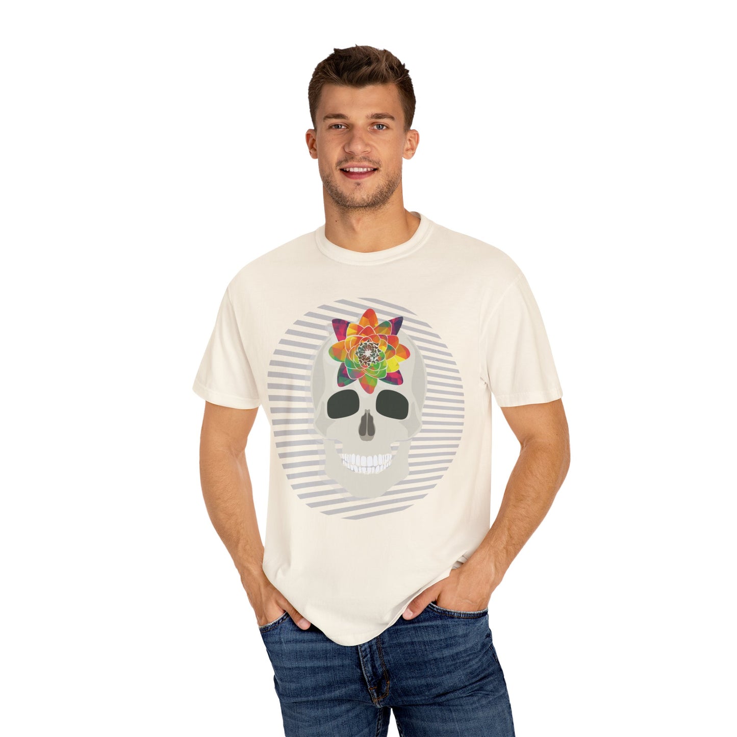 Unisex Cotton Tee Shirt with Skull