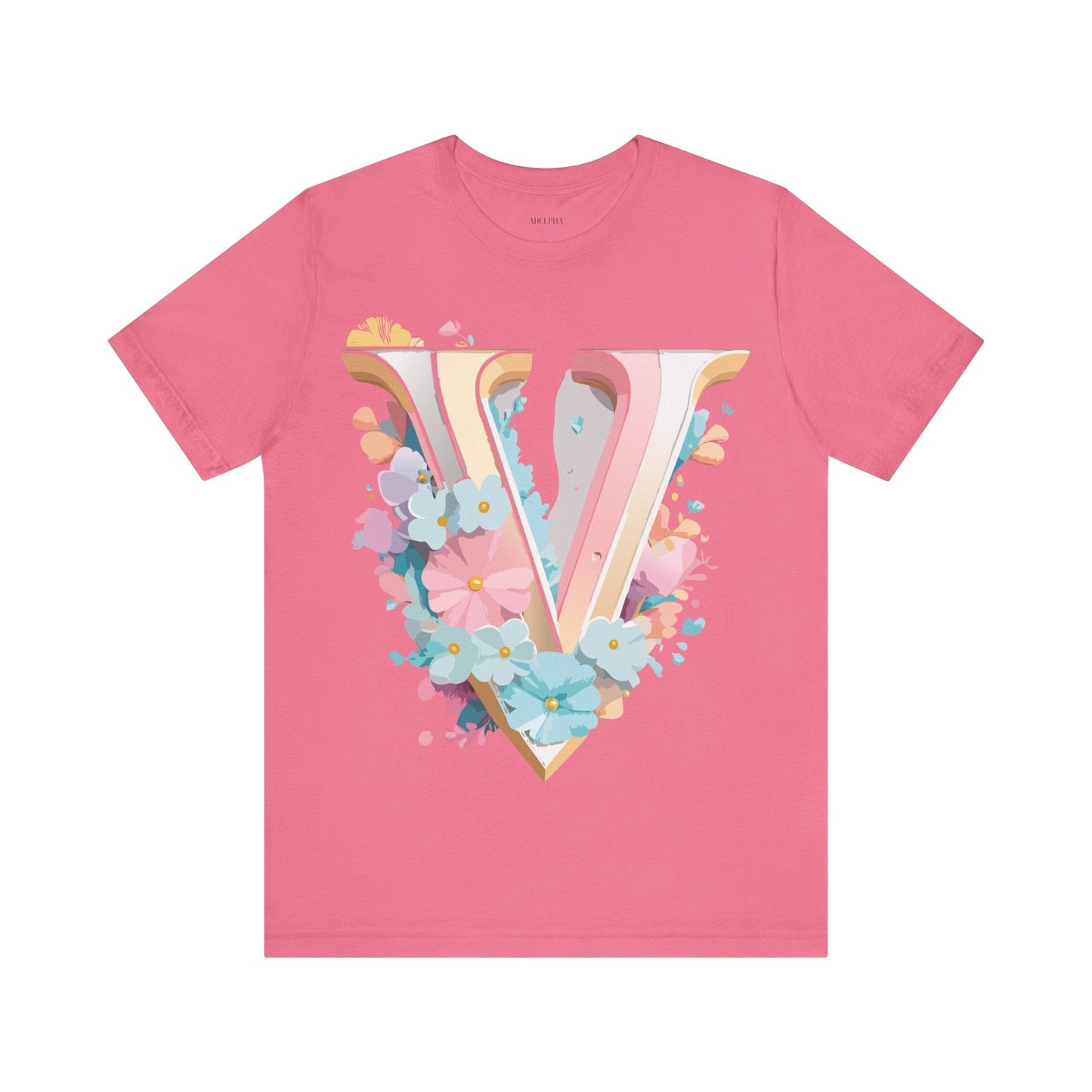Adelpha Letter V Shirt Graphic Tee Unisex Jersey Short Sleeve Vintage Inspired Design