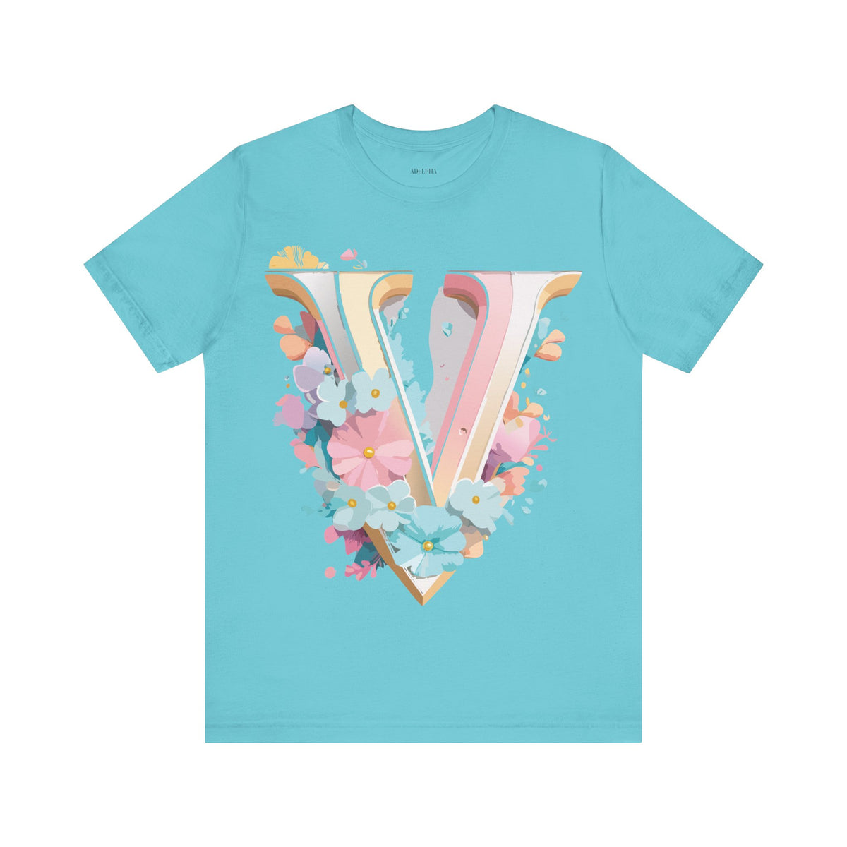 Letter V Graphic Unisex Cotton Bella+Canvas Tee with Art Letter Design