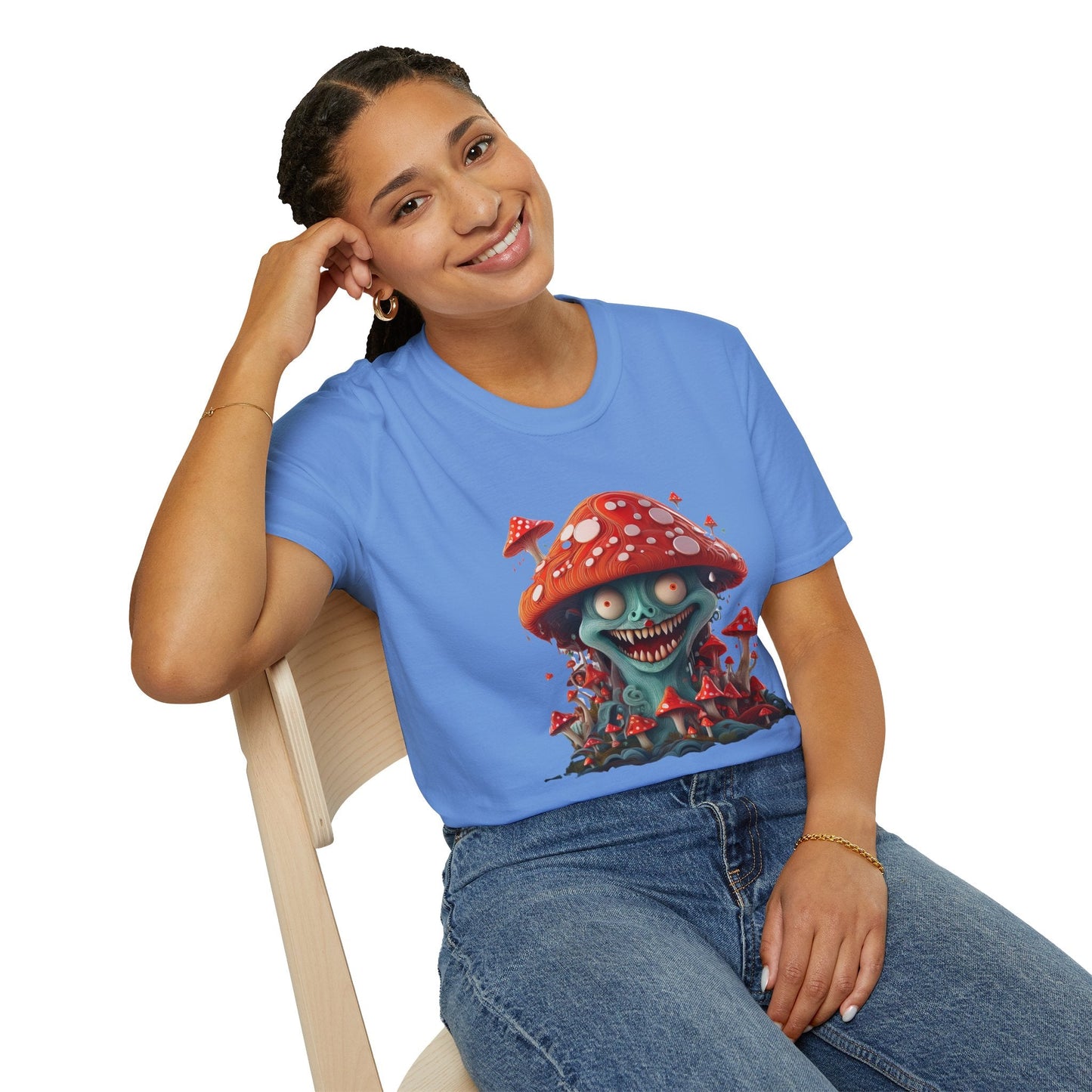 Mashroom Tee Shirt Unisex Softstyle Short Sleeve Tee With Funny Mashroom Artwork