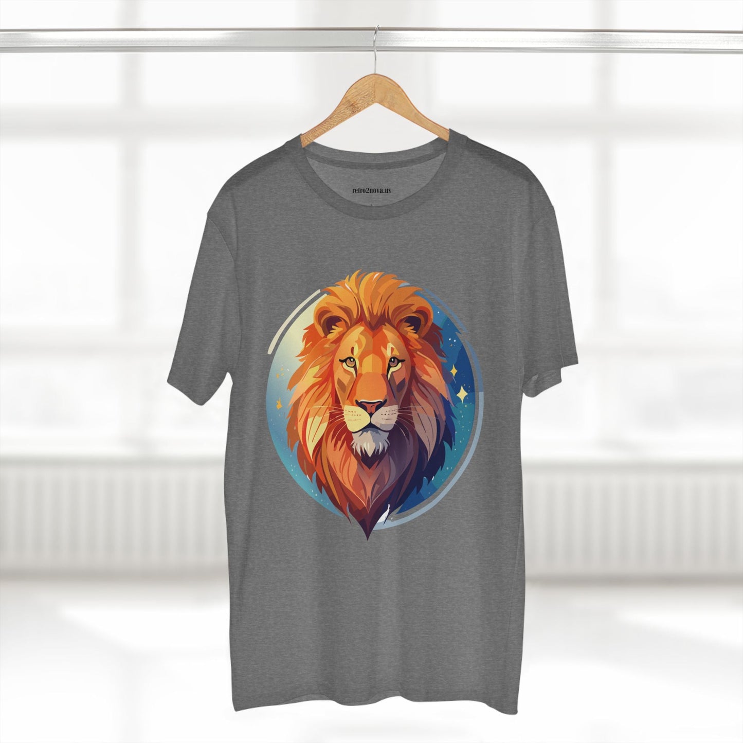 Unisex Premium Cotton Staple Tee With Lion Art Design Retro2Nova Art Collection For Everyday Comfort And Breathable Fit