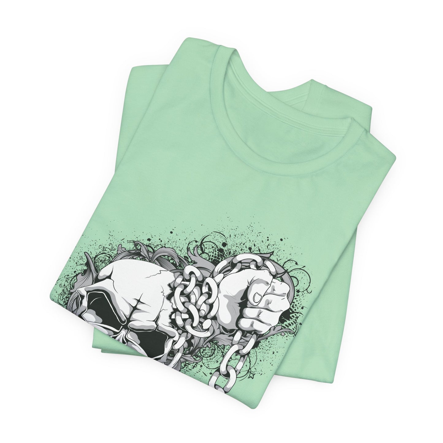 Chain Skull Graphic Design Tee, Skull Shirt, Vintage Tees, Art Design T-Shirt, Vintage Graphic Tee, Art Shirts with Skulls