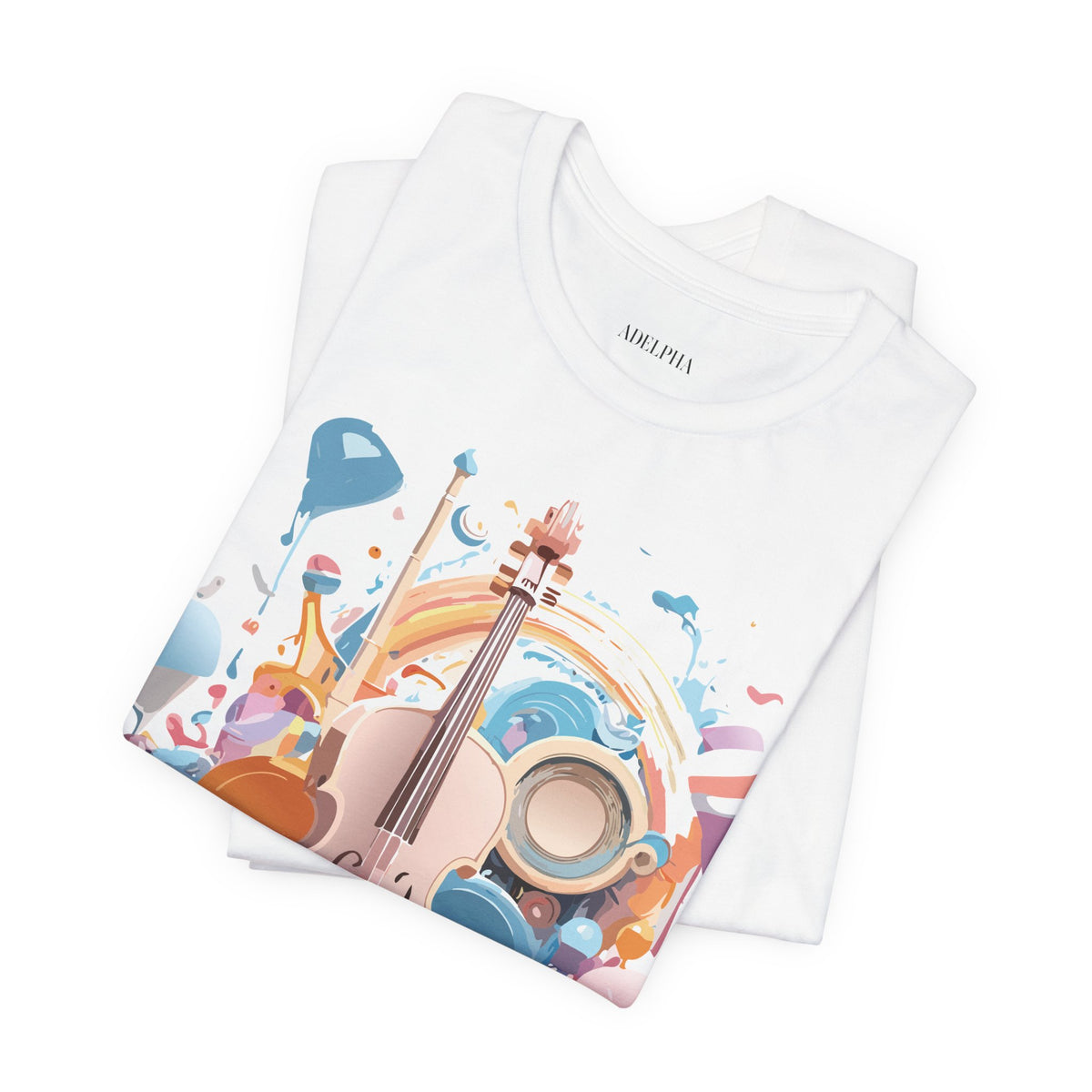Music Graphic Unisex Cotton Bella+Canvas Tee with Art Design m168
