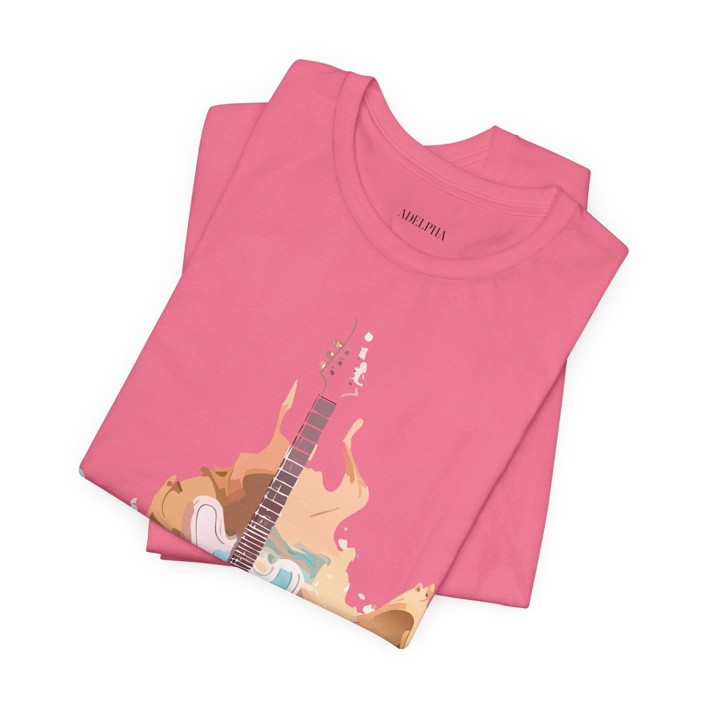 Music Graphic Unisex 100 Cotton Vintage Art with Musical Elements Tee 46