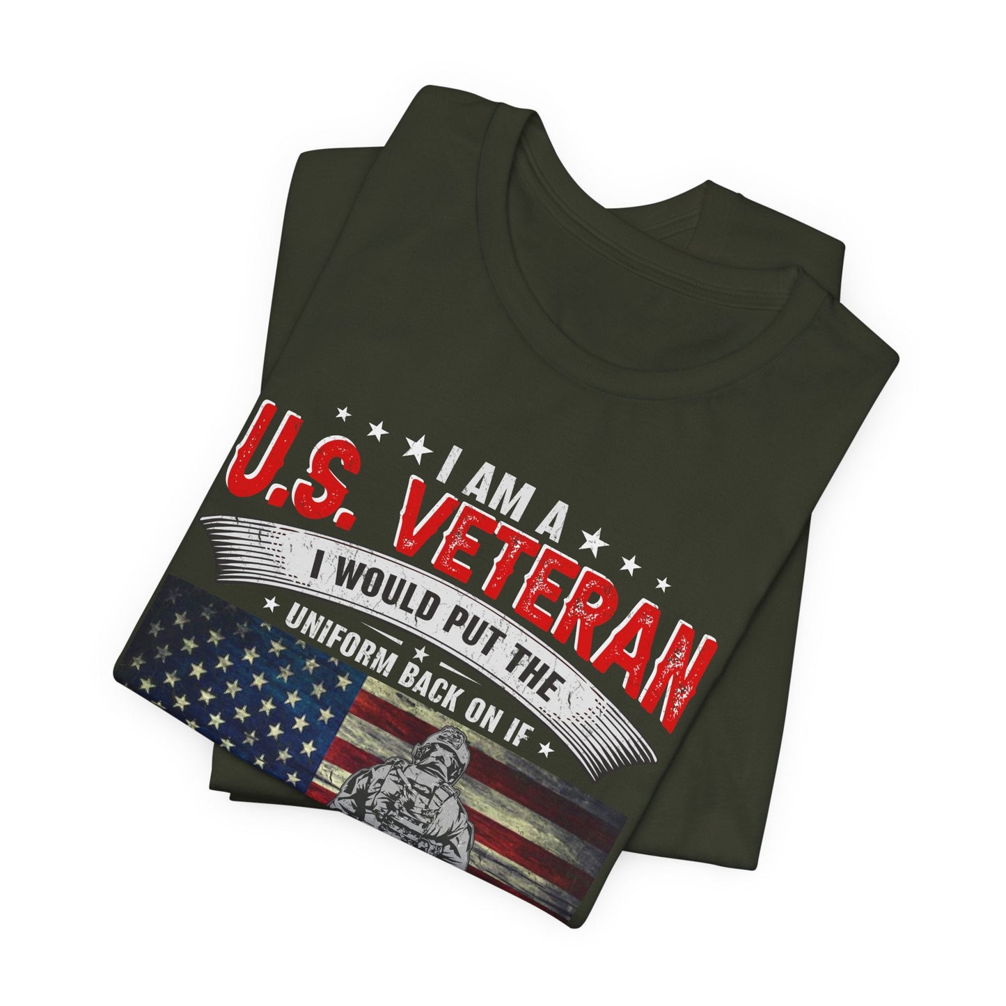 Army Veteran Patriotic Graphic Design Unisex Cotton T-Shirt v25
