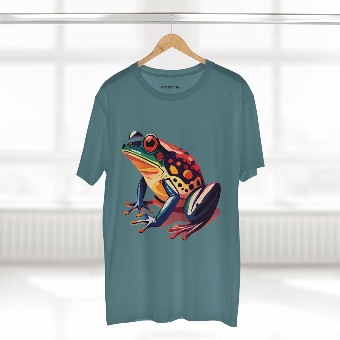 Unisex Frog Animal Shirt Art Tee By Retro2Nova Premium Cotton Staple Tee With Original Custom Artwork