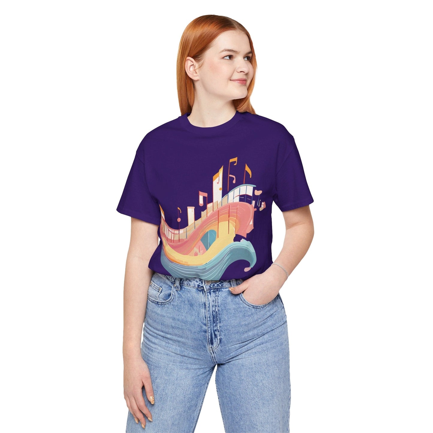 Music Graphic Unisex 100 Cotton Vintage Art with Musical Elements Tee 22