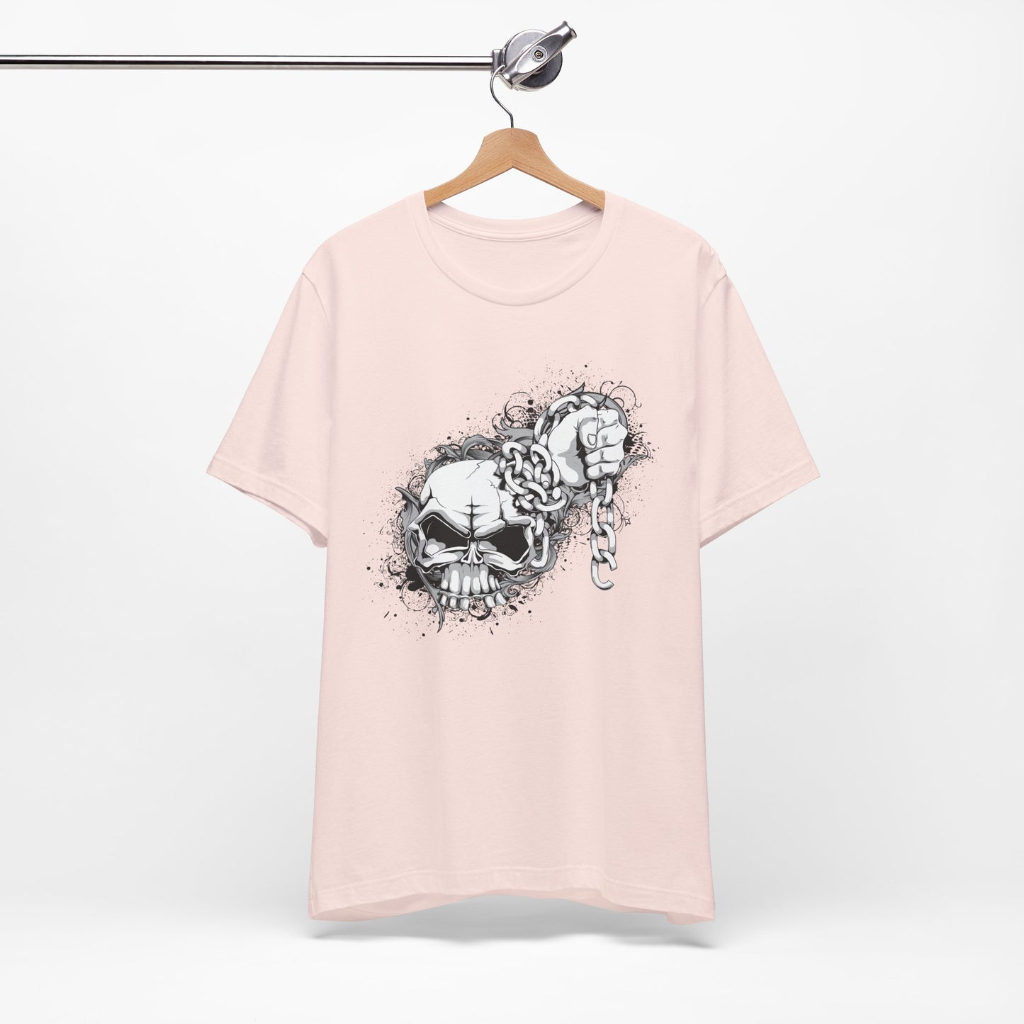 Chain Skull Graphic Design Tee, Skull Shirt, Vintage Tees, Art Design T-Shirt, Vintage Graphic Tee, Art Shirts with Skulls