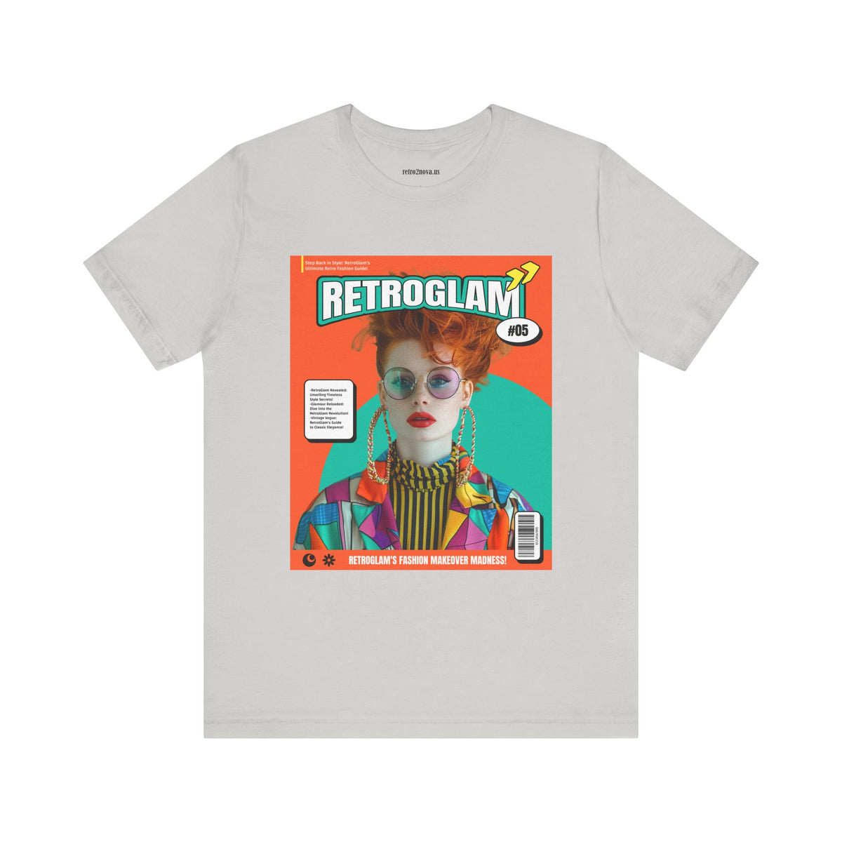 Magazine Cover Graphic Unisex Cotton Bella+Canvas Tee with Retro Poster ab30