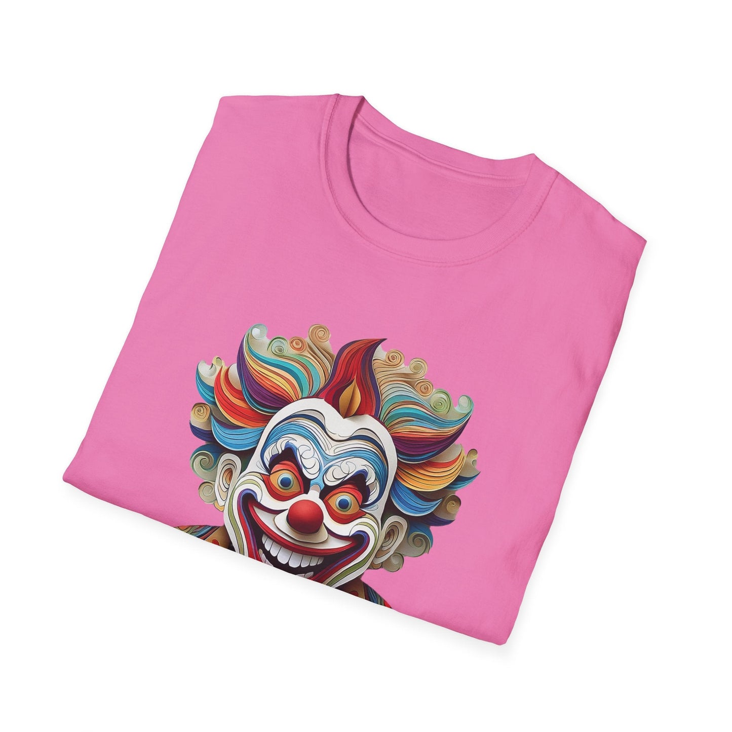 Graphic Clown Themed Unisex Softstyle Tee Funny Man Circus Scary Man Gildan 64000