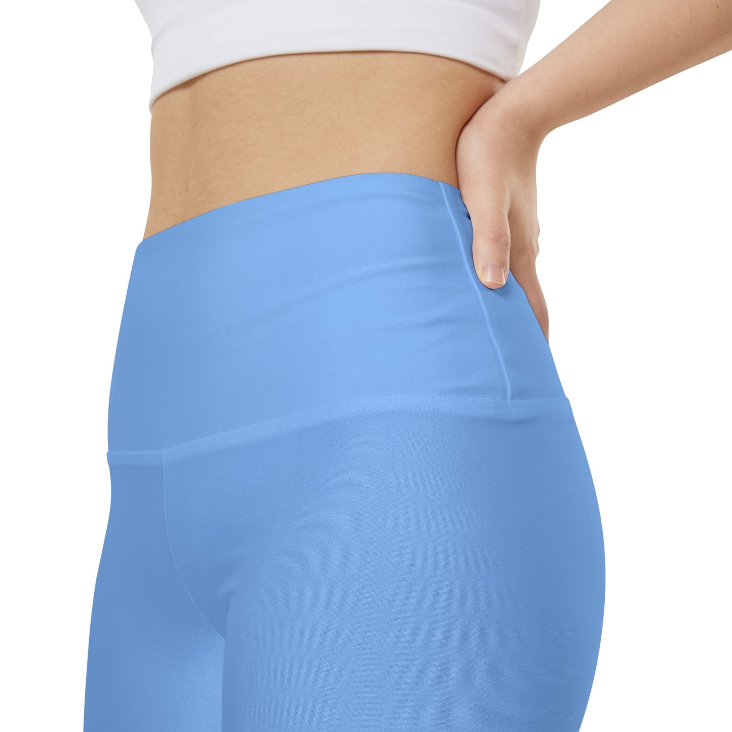 Miranda Blue Women's Workout Shorts — Solid High-Waist Biker Shorts for Exercise & Everyday Wear