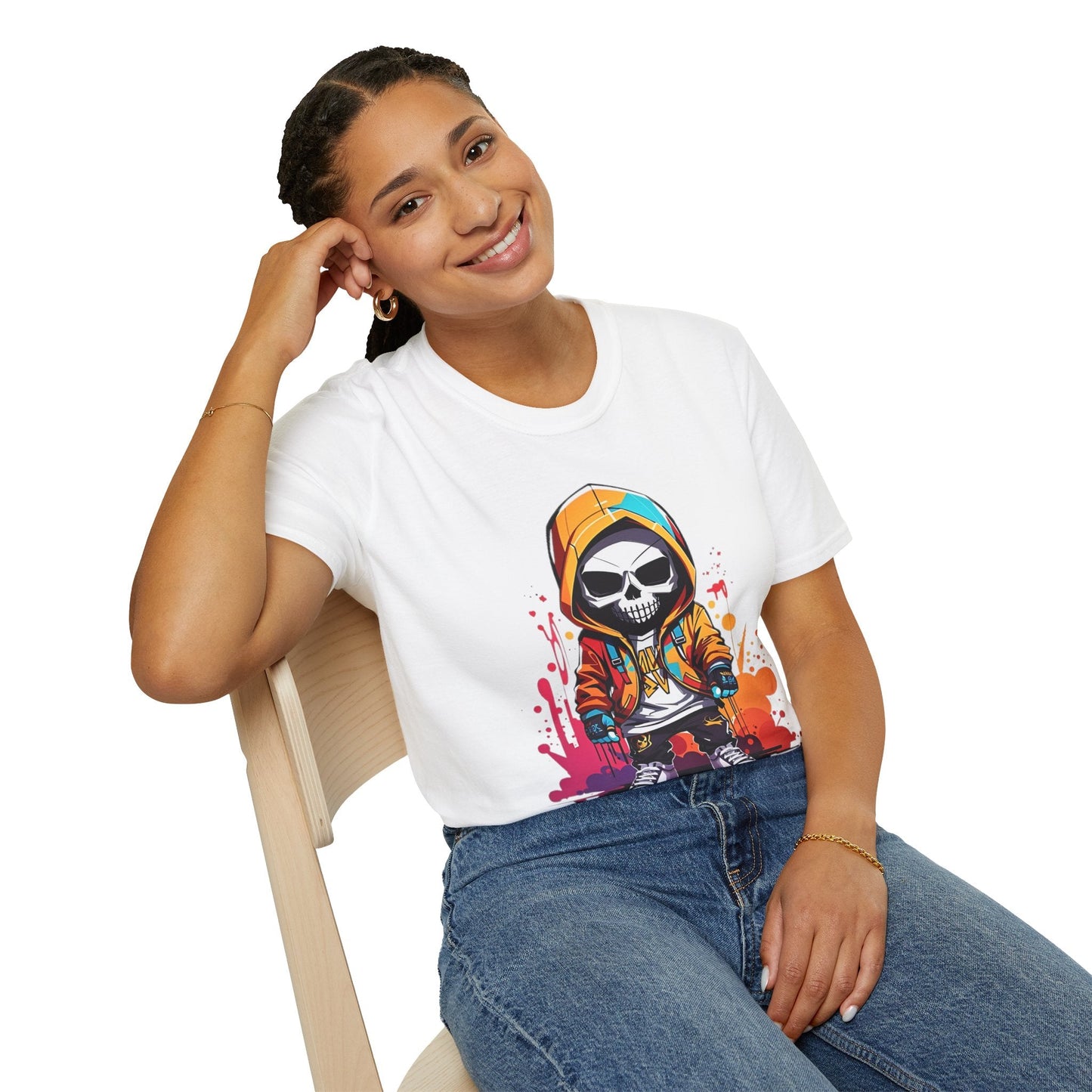 Skull Shirt Unisex Skeleton Graphic Tee Gildan Softstyle 64000 100 Percent Cotton