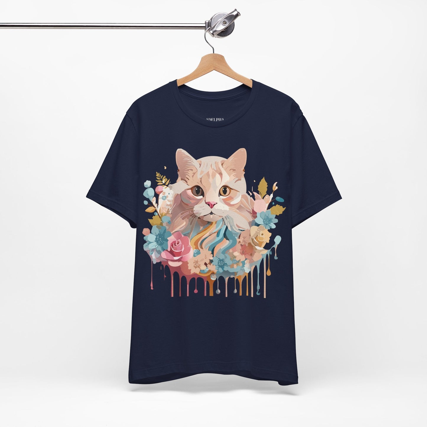 Cat Graphic Tee Unisex Short Sleeve Shirt With Adelpha Vintage Artwork