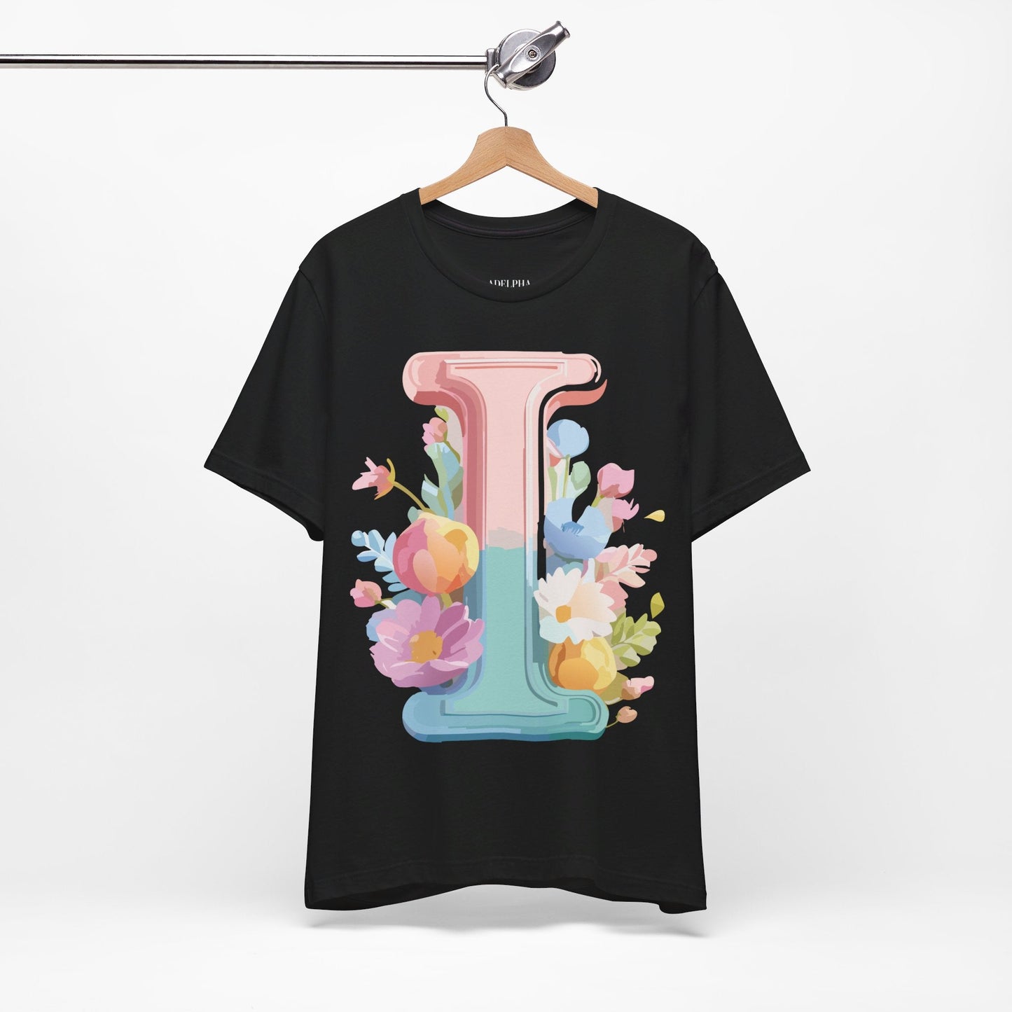 Letter I Shirt Graphic Tee Unisex Short Sleeve Adelpha Vintage Inspired Artwork Design